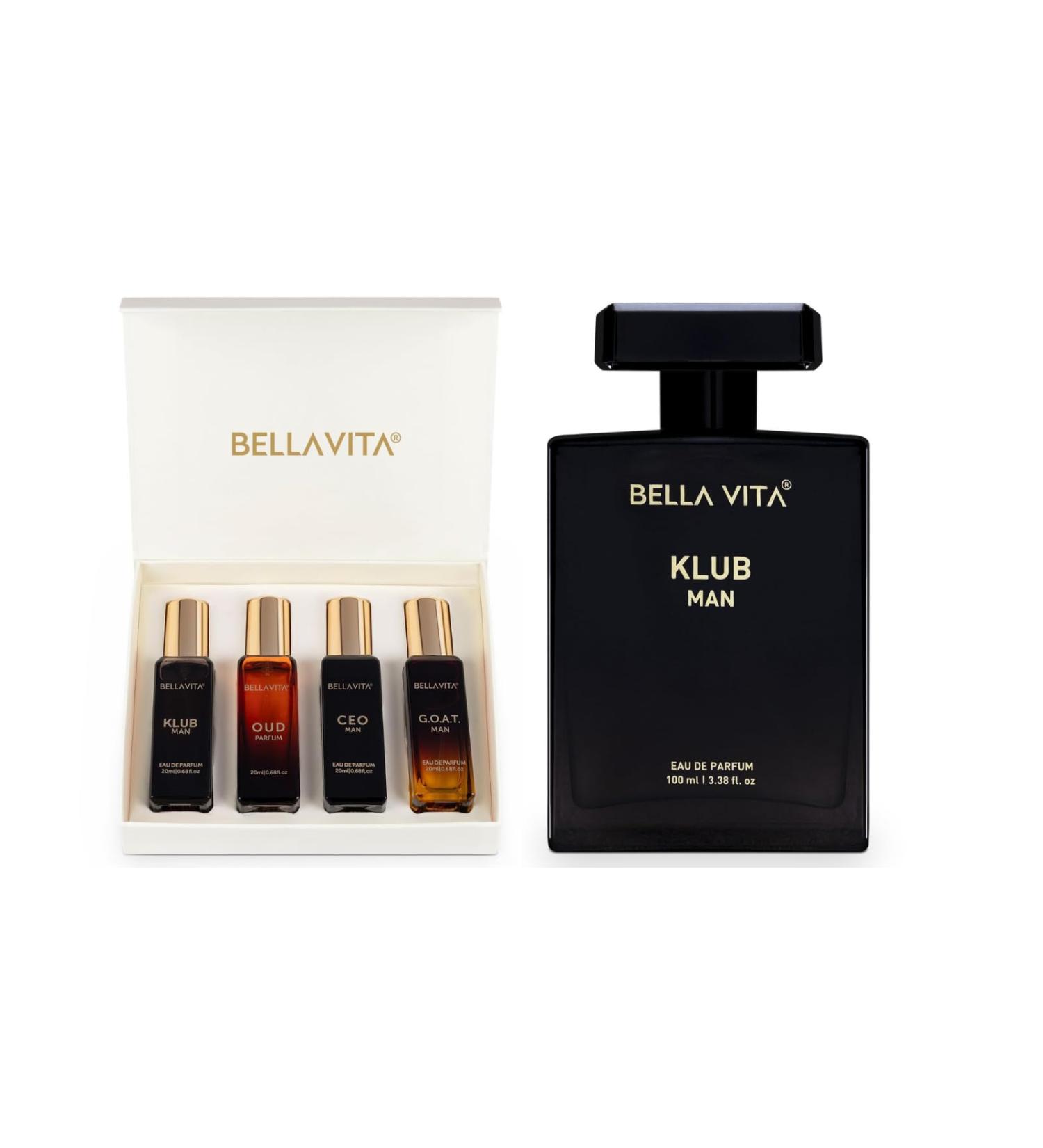 Men s Premium Perfume Gift Bundle | Gift Set (4 x 0.68 fl. oz.) & KLUB Eau De Parfum (3.38 fl. oz.) | Elegant & Intense Fragrances for Men | Citrusy Woody Spicy Scents - Buy Online on GoSupps.com