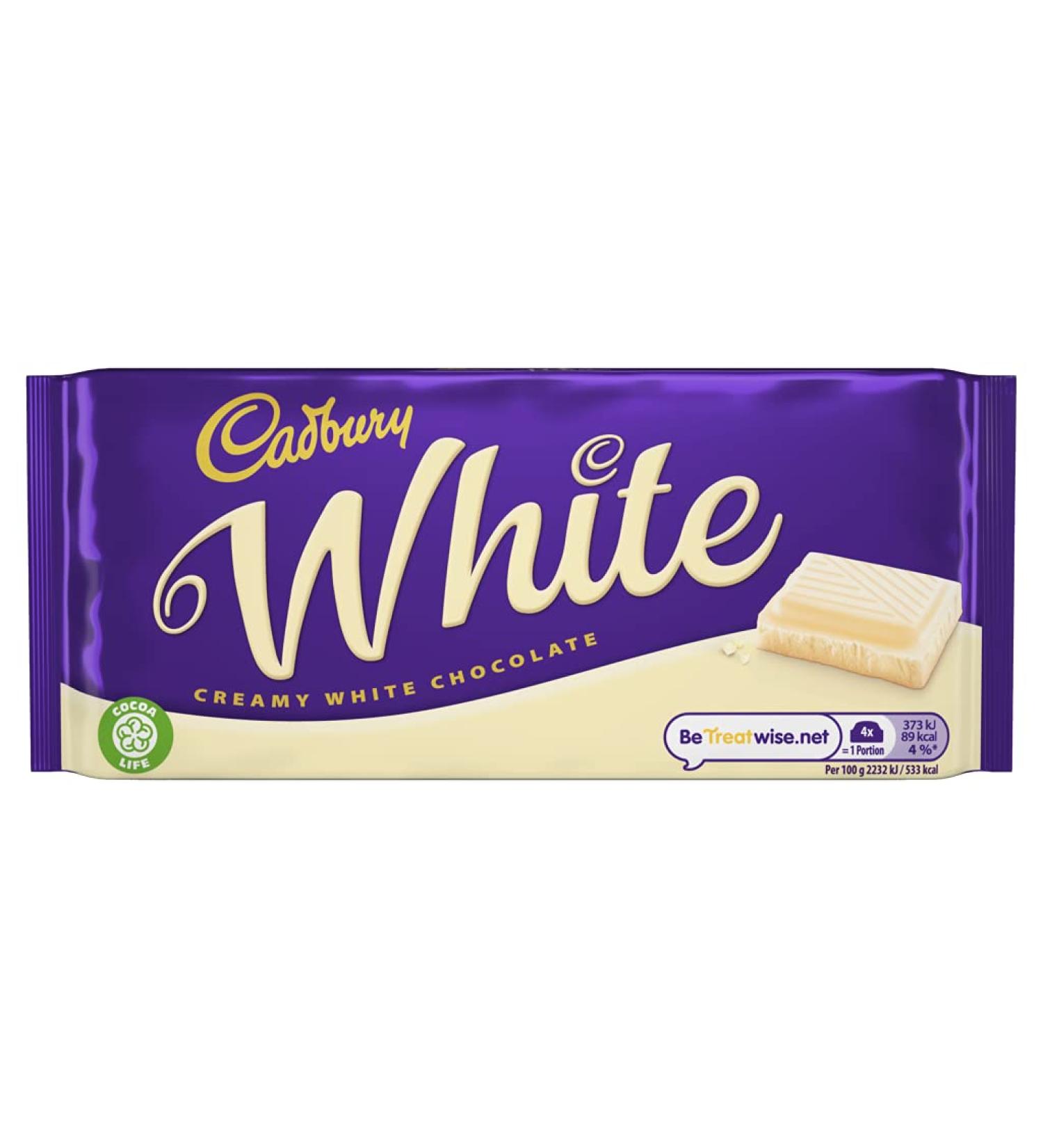 Cadbury White Chocolate Bar, 100g