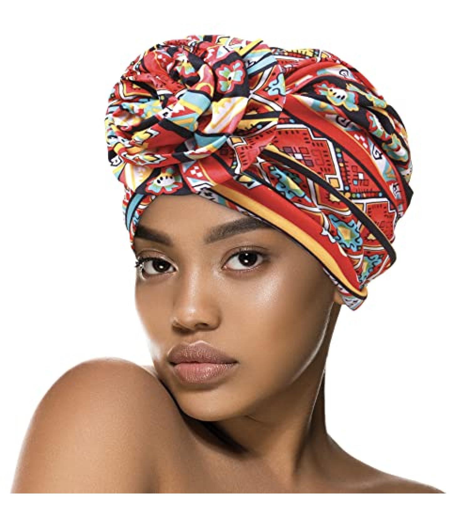 Orange Donna Rose Turban - Soft Spandex Day & Night Fashion Turban for Short or Long Hair - Buy Online on GoSupps.com