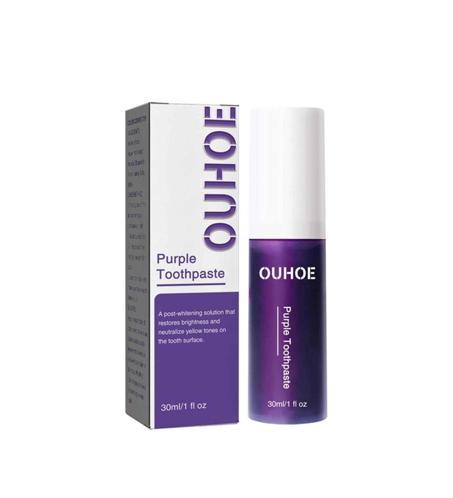 Purple Teeth Whitening Toothpaste 30ml - Brighten Your Smile Remove Stains & Achieve Whiter Teeth - Buy Online on GoSupps.com