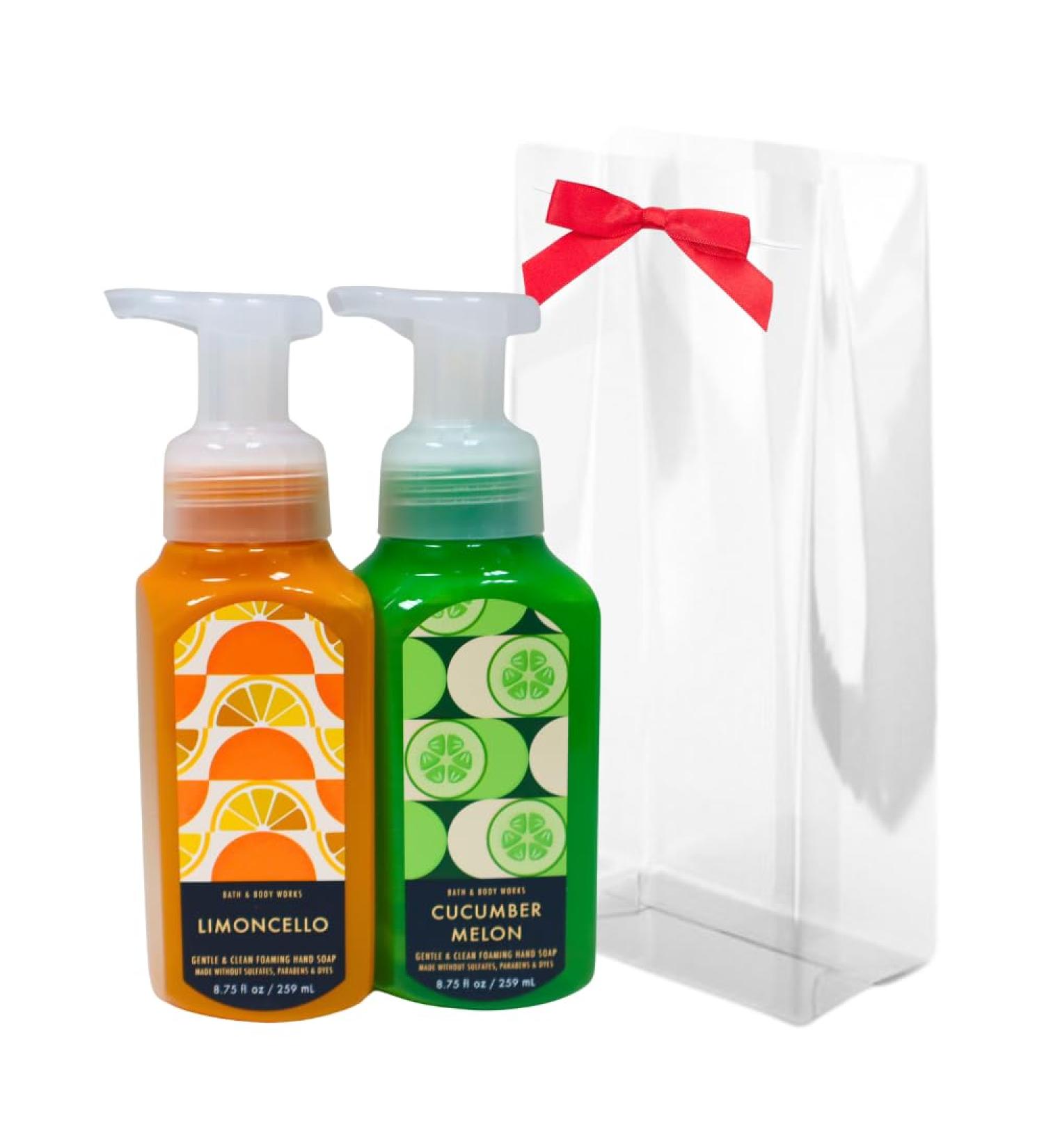 Bath & Body Works Limoncello & Cucumber Melon Hand Soap Gift Set - 8.75 fl oz 2-Piece with Red Bow - Perfect for Holidays & International Shipping - Buy Online on GoSupps.com