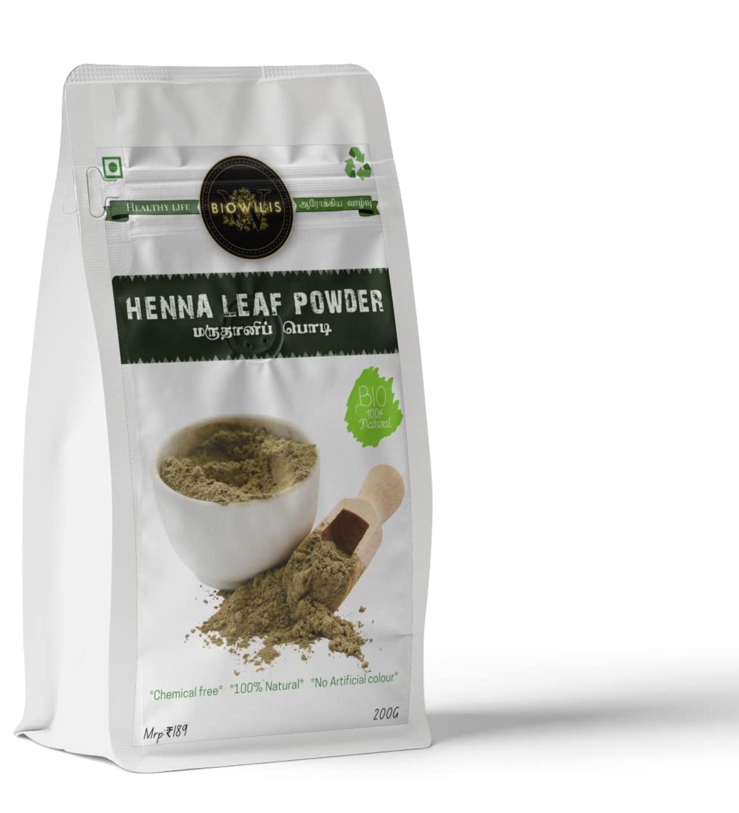 Biowilis Henna Powder - 200g | Premium Mehandi & Marudhani for Natural Hair & Skin - International Shipping Available - Buy Online on GoSupps.com