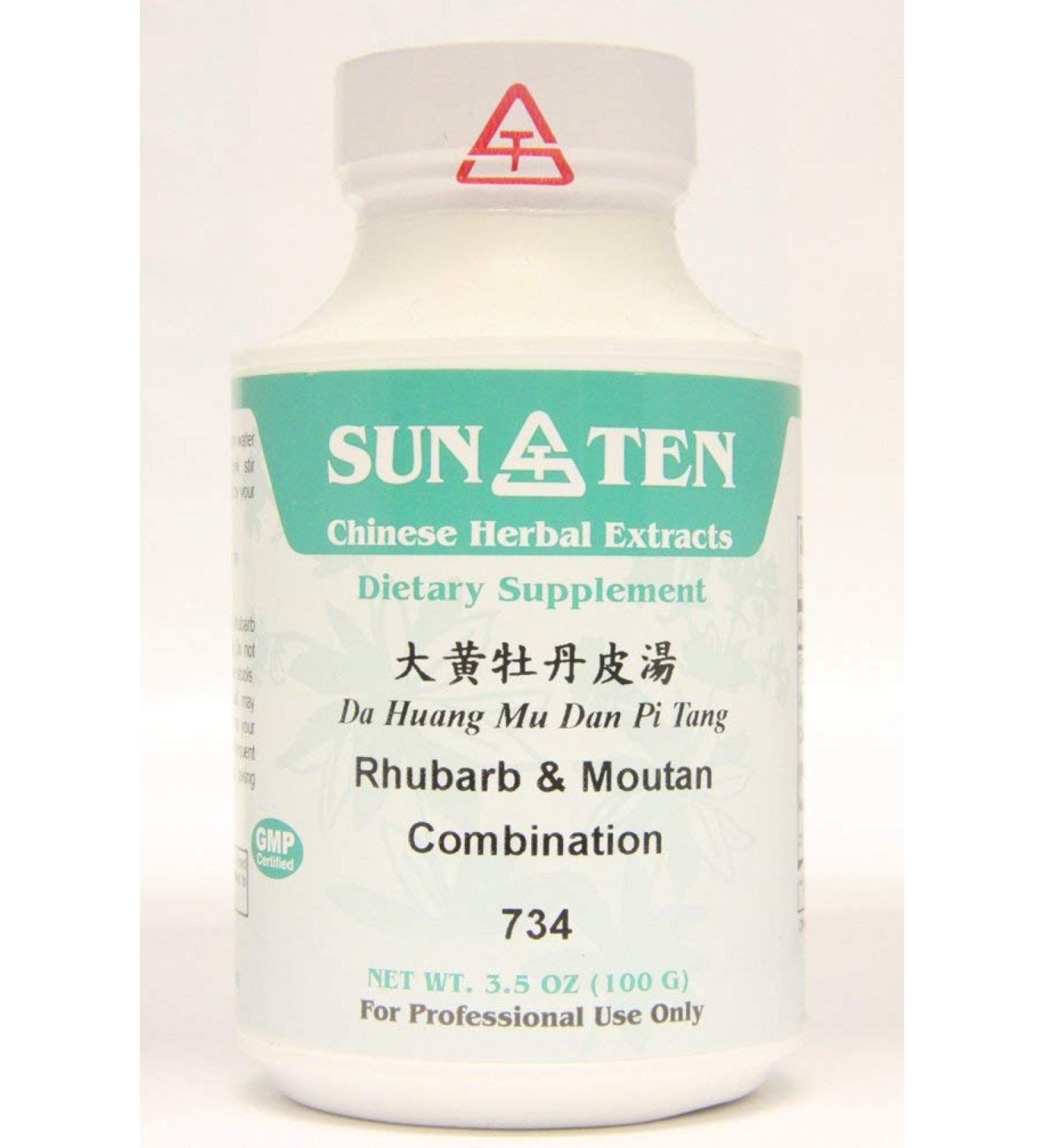 Sun Ten - Rhubarb & Moutan Combination Da Huang Mu Dan Pi Tang 734 Concentrated Granules 100g by Baicao