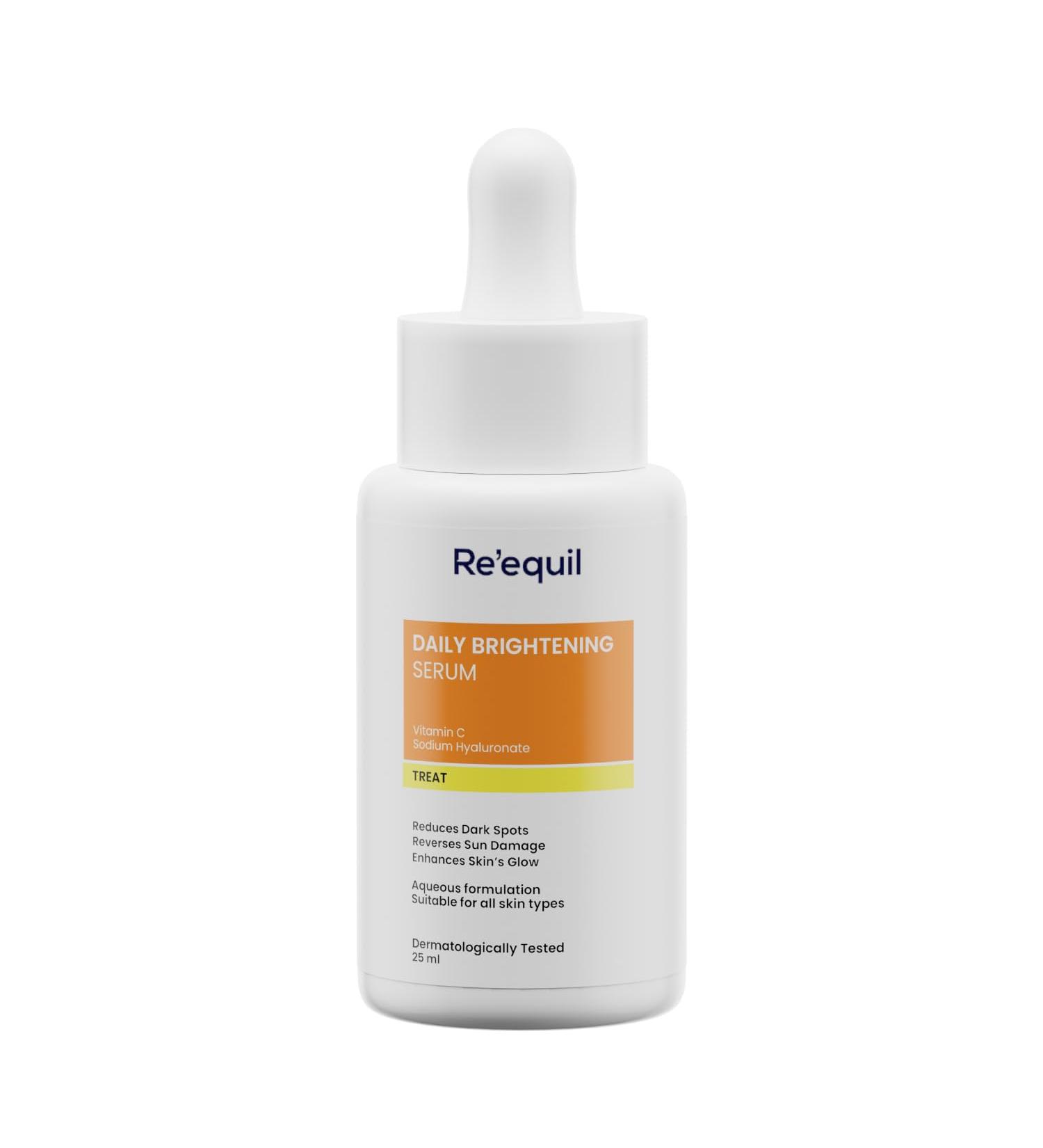 Re'equil Daily Brightening Serum | 10% Vitamin C Serum | Reduces Dark Spots | Reverses Sun Damage | Enhances Skin s Glow | For All Skin Types | 25 ml - Buy Online on GoSupps.com