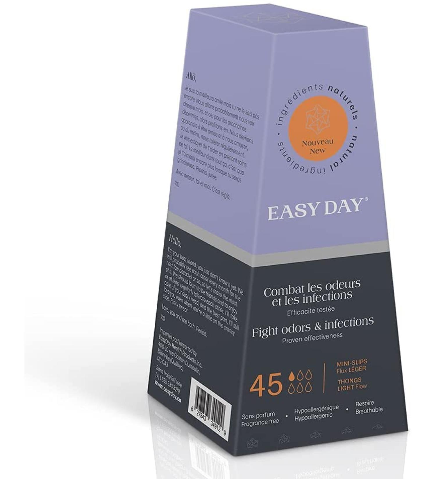EasyDay Unscented Odour Free Thongs - 45 Count Pack for Busy Women - Buy Online on GoSupps.com