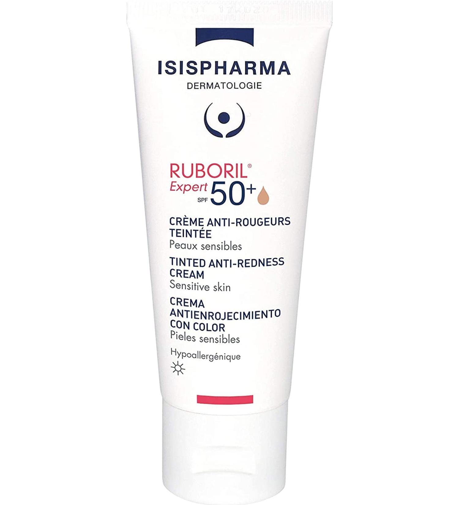 IsisPharma Ruboril Expert SPF 50+ Tinted Cream - Universal Redness Relief & UV Protection - Dermatologically Tested - Made in France - Buy Online on GoSupps.com
