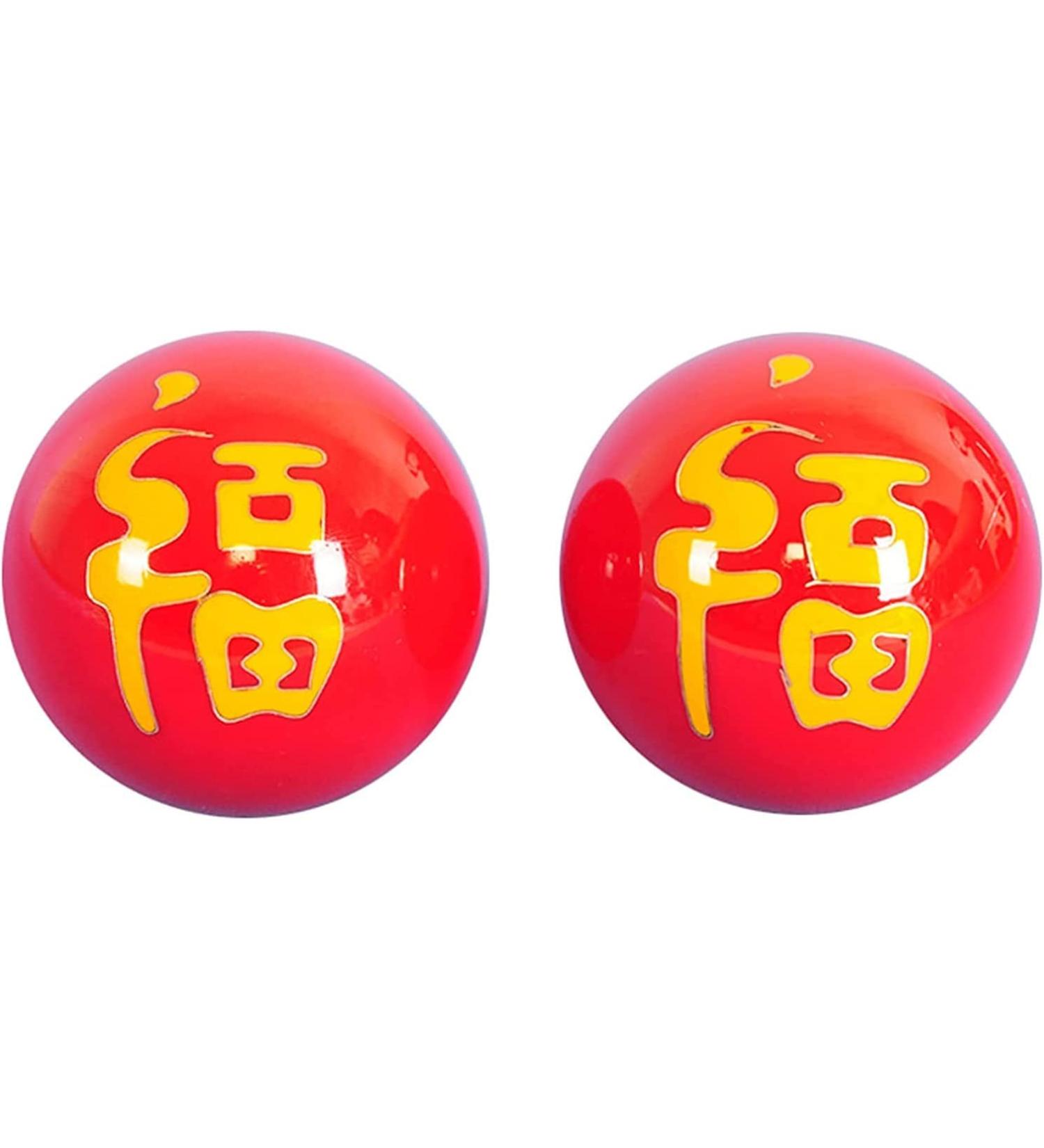 Baoding Balls Set - Stress Relief & Hand Exercise - Dark Red Chinese Massage Balls for Adults | Natural Health Tool - Buy Online on GoSupps.com