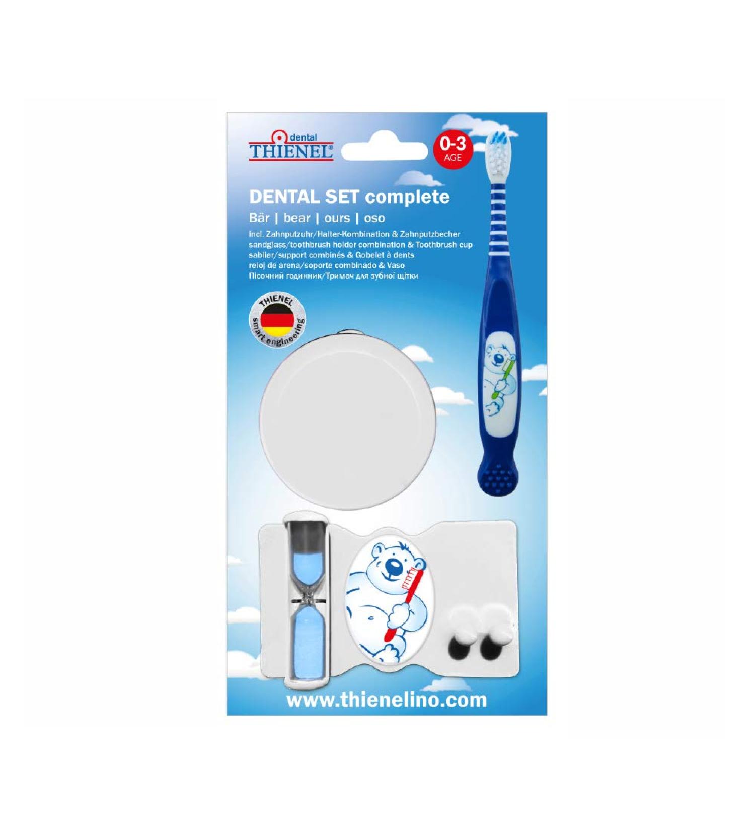 Complete Baby Dental Set 'Otto' - Blue | Toothbrush Clock Holder Cup | International Shipping - Buy Online on GoSupps.com