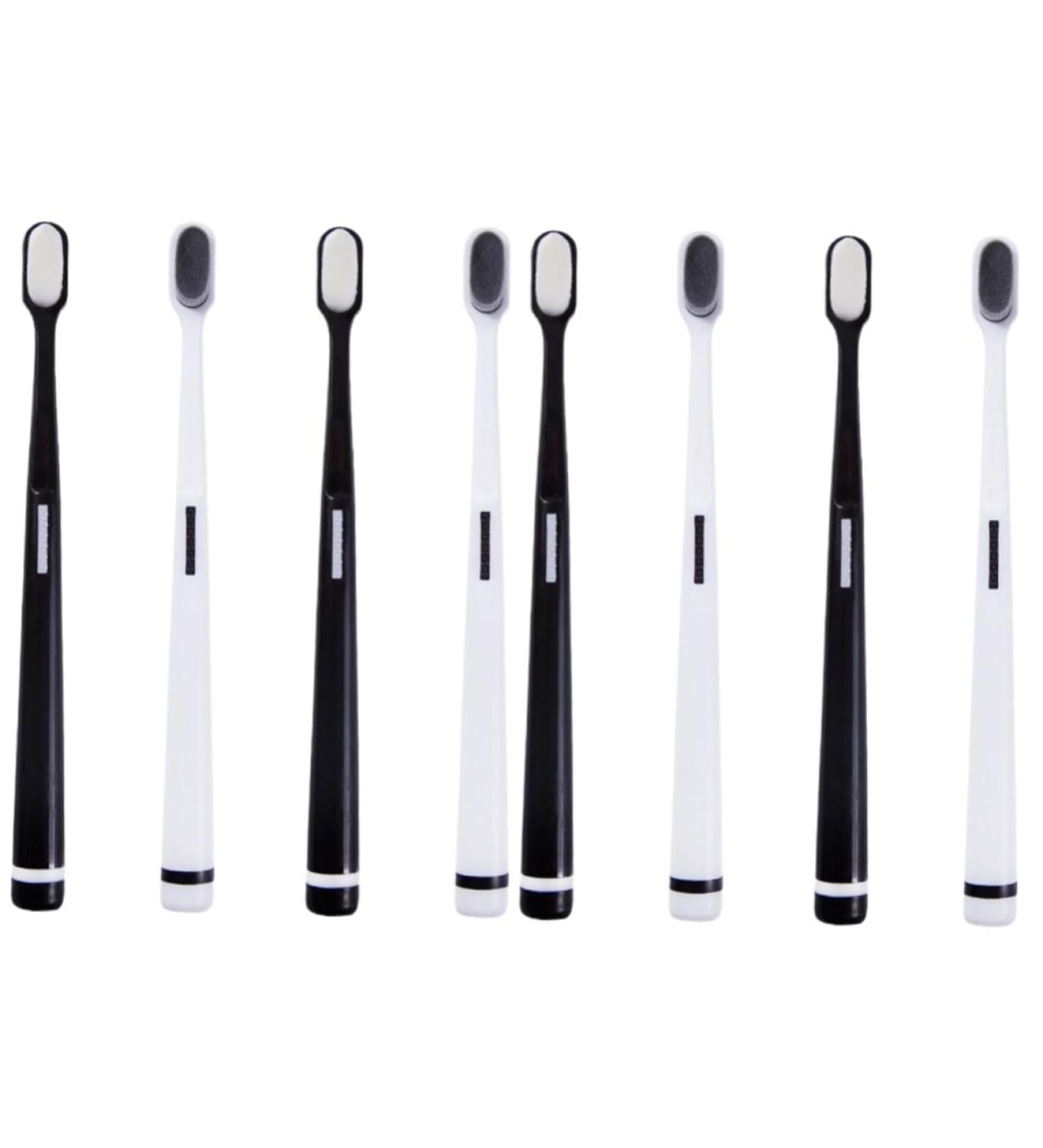 Ultechnovo 8-Pack Wangan Hair Toothbrush Set - Soft Bristles Black Toothbrush for Family Oral Care - Buy Online on GoSupps.com