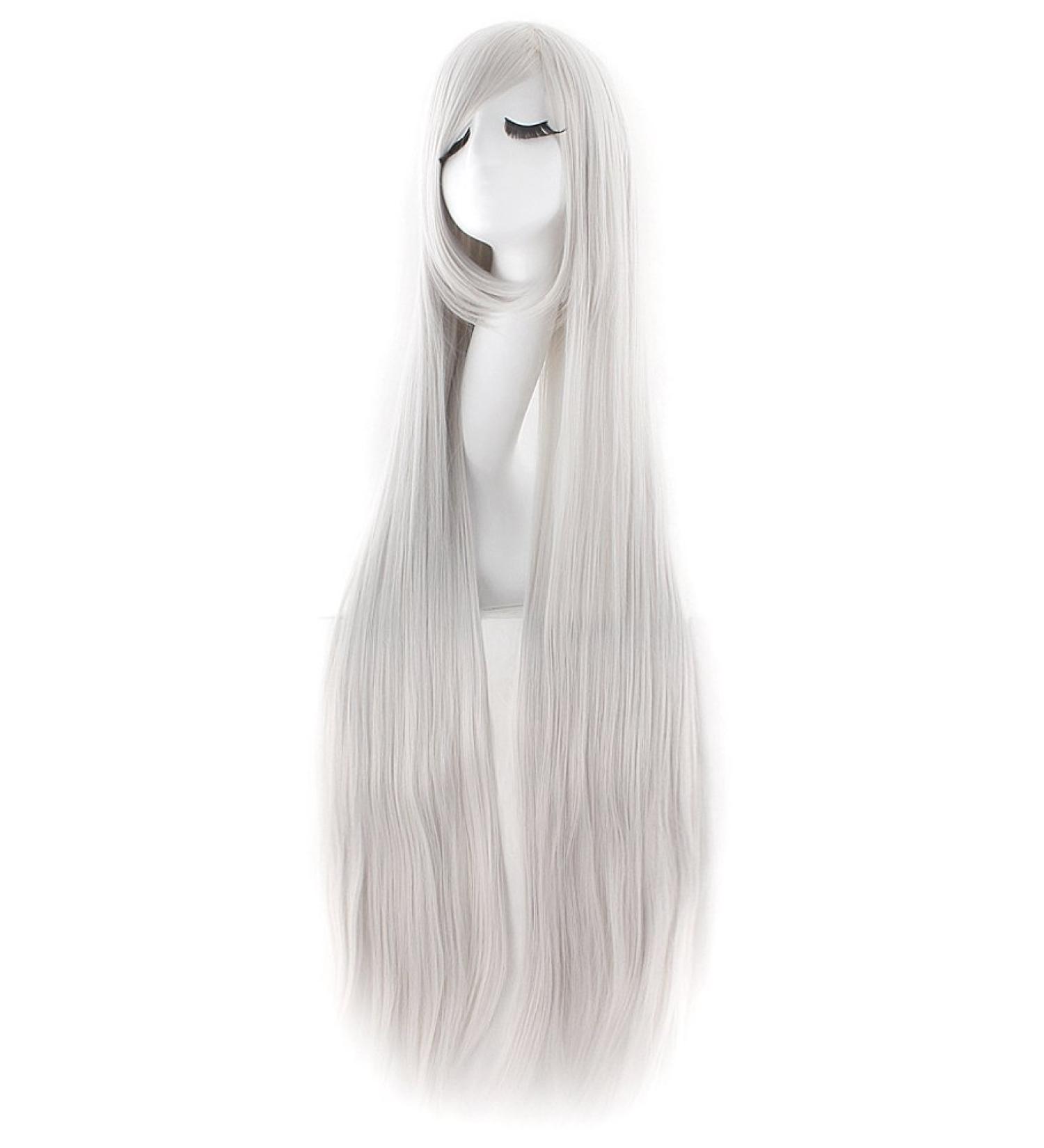 MapofBeauty 40 Silver Gray Anime Costume Long Straight Cosplay Wig - Perfect Party Accessory - Buy Online on GoSupps.com