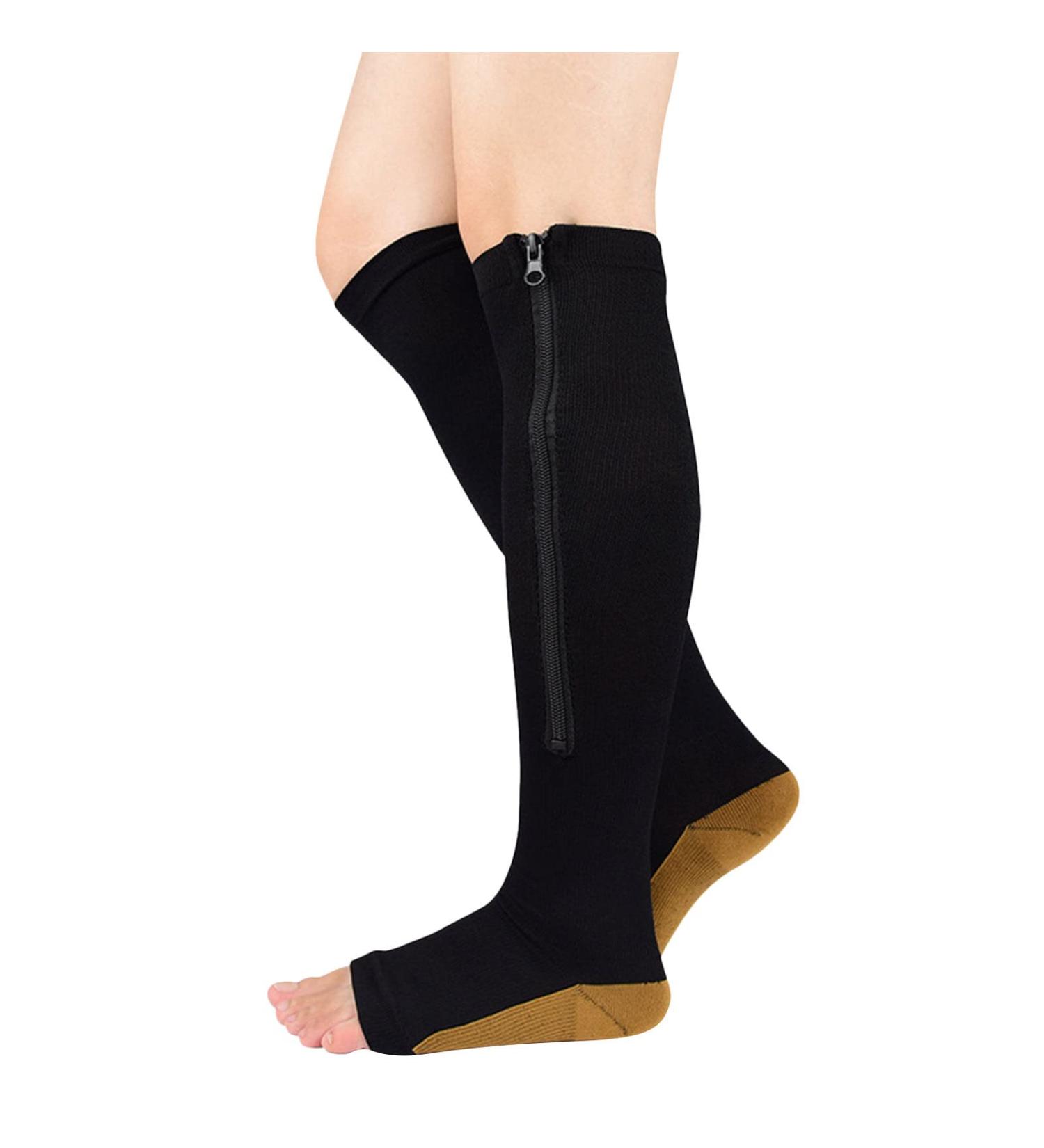 Clicitina Zippered Knee High Open Toe Walking Running Boots DS756 - Brown Size S - Comfortable Footwear for Outdoor Adventures - Buy Online on GoSupps.com