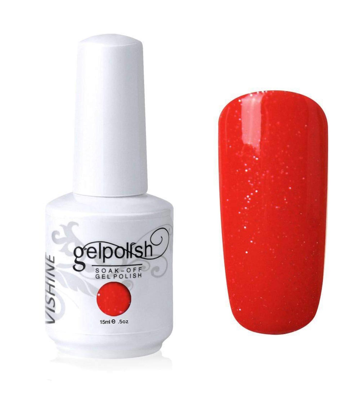 Vishine Nail Salon UV Manicure Polish Soak Off Gel Polish Nail Art Pearl Red(684) #684 - Buy Online on GoSupps.com