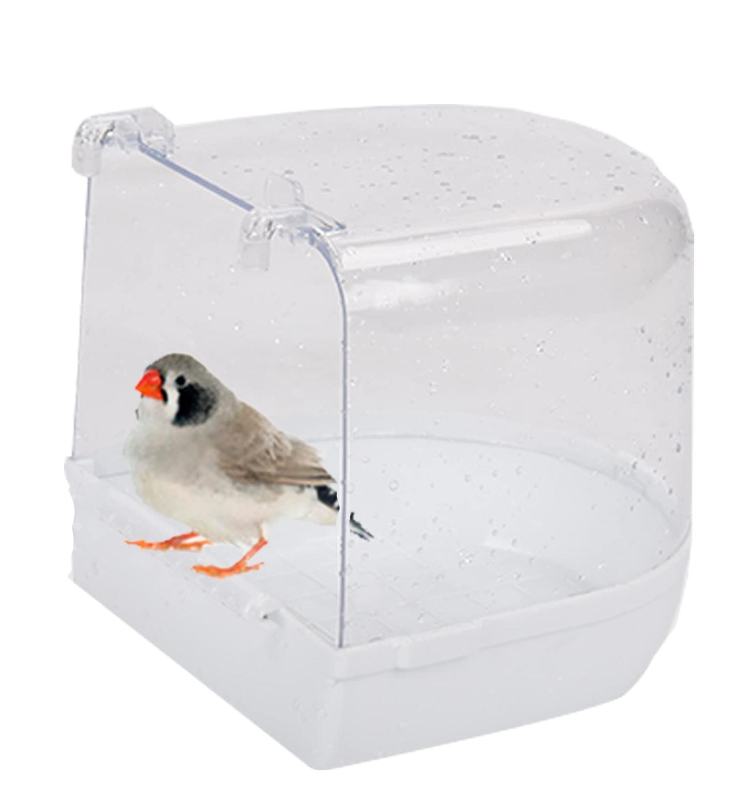 Bonaweite Caged Bird Bath Tub for Small Birds - Parakeet, Canary, Budgerigar, Cockatiel - White Birdcage Accessory - Buy Online on GoSupps.com