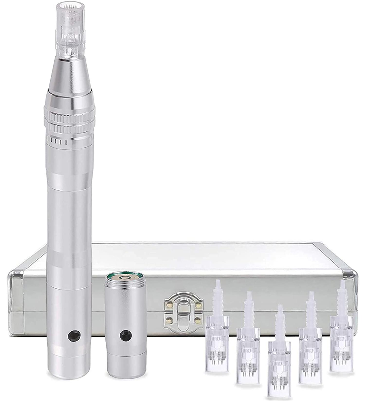 Angel Kiss A9 Microneedling Pen Kit with 5x 12 Pins Cartridges 0.25mm - Professional Derma Auto Pen - Buy Online on GoSupps.com