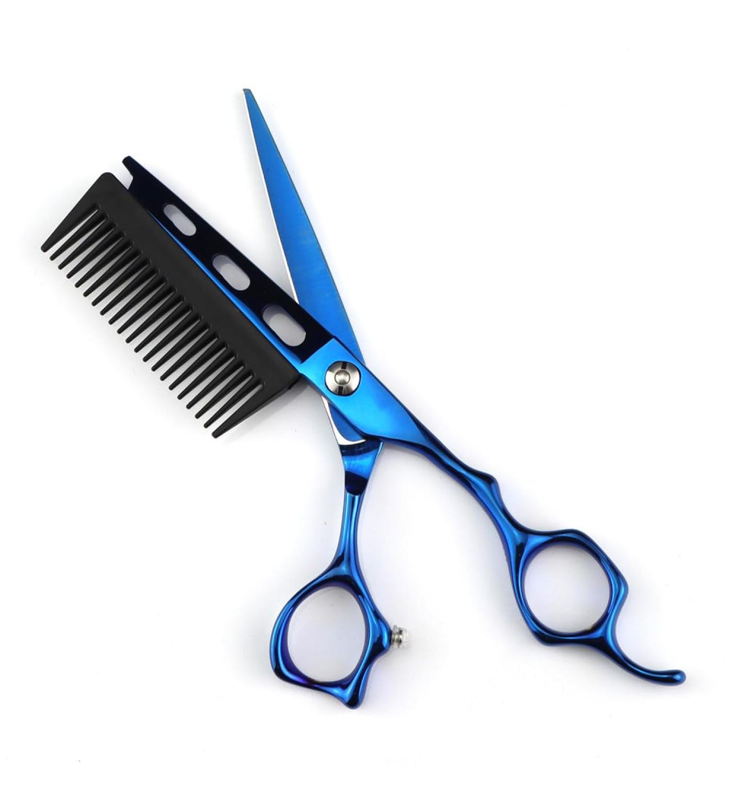 Hair Cutting Scissors 6 Inch Professional JP440c Steel Blue 2 in 1 Hair Scissors with Comb Haircut Barber Hair Cutting Shears Hairdresser Scissors Cutting Scisssor - Buy Online on GoSupps.com