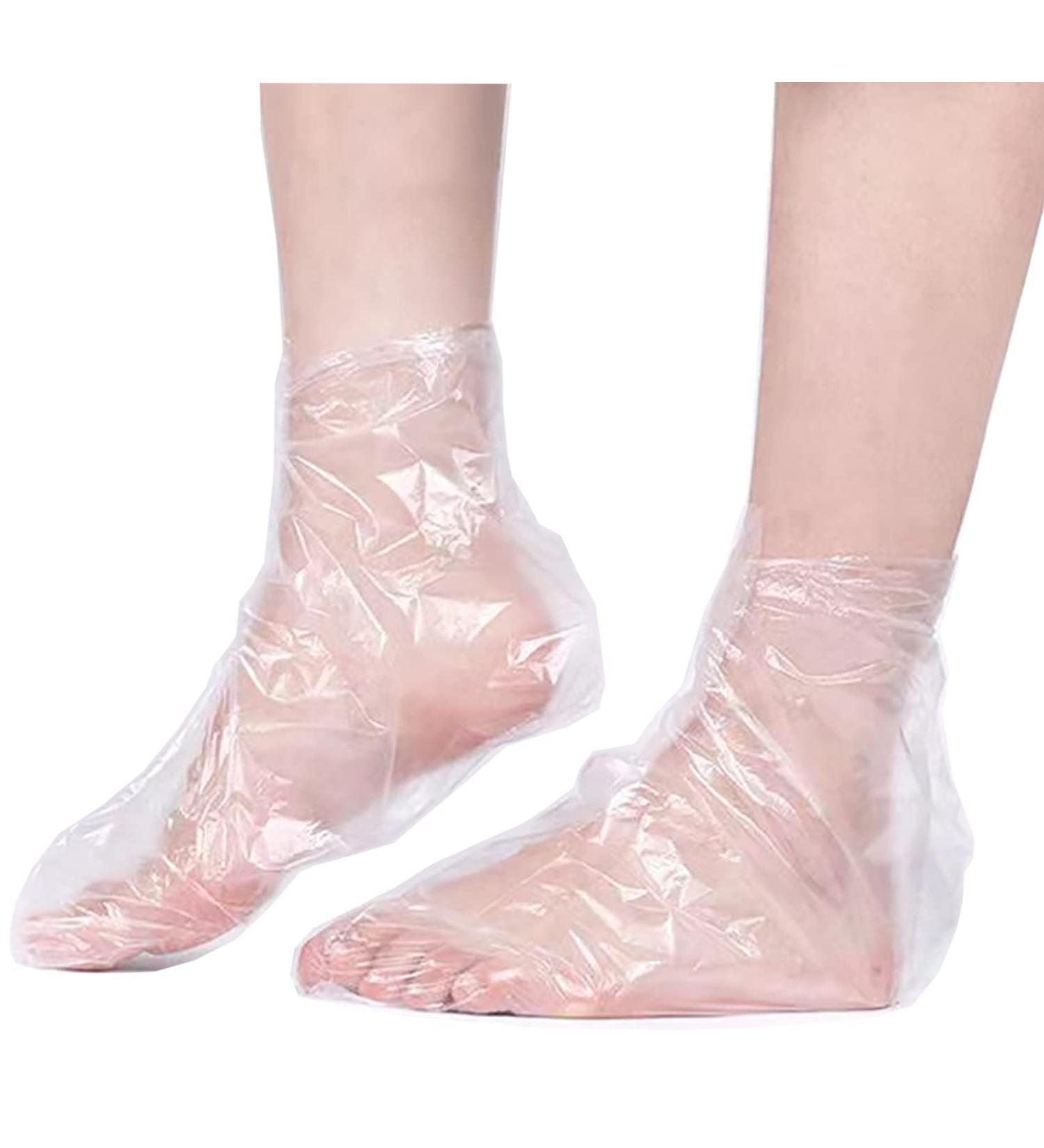 200PCS Clear Plastic Disposable Booties for Paraffin Bath - Thermal Therapy Feet Covers for Foot Pedicure - 200 Count - Buy Online on GoSupps.com