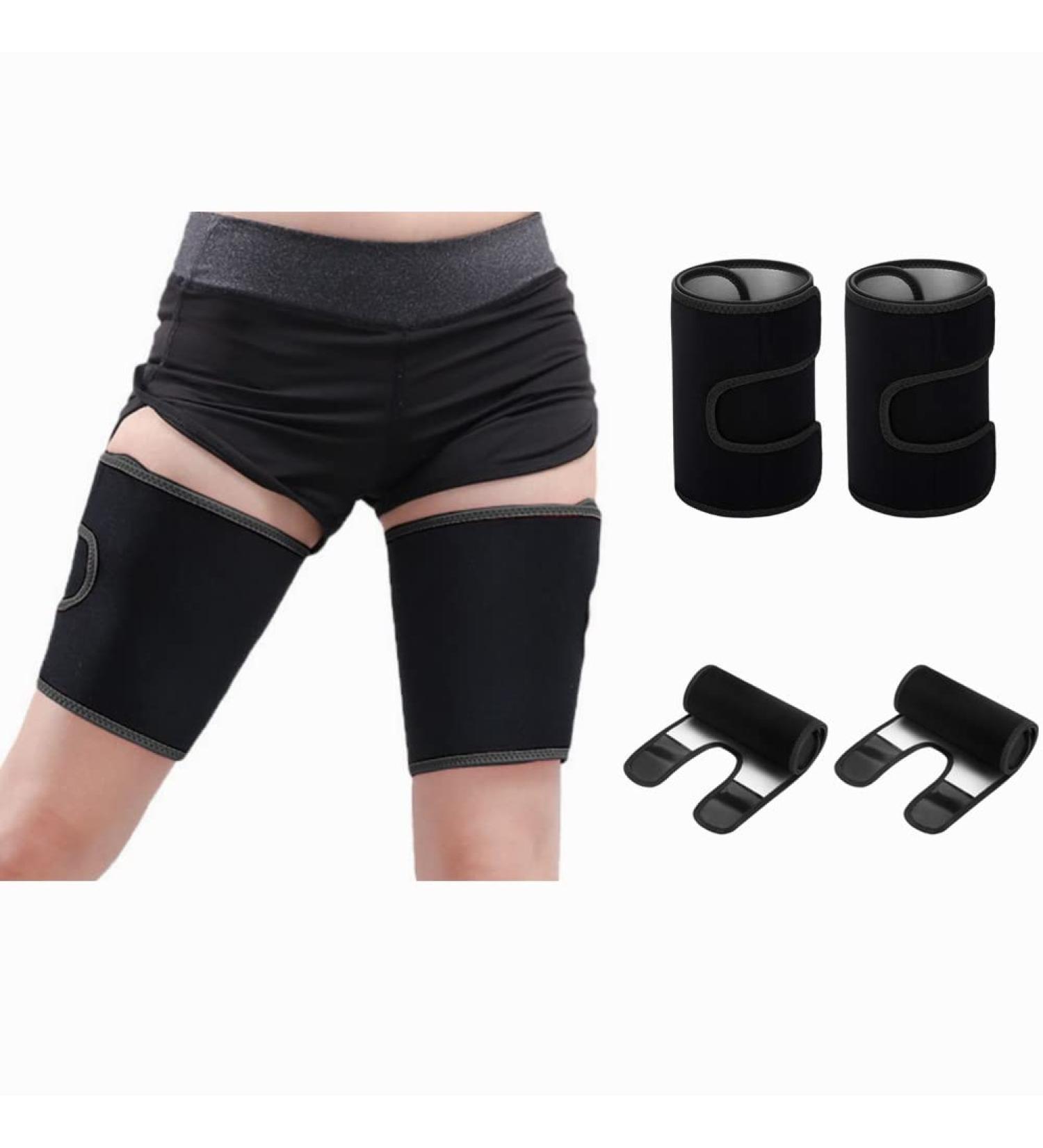 MOVKZACV 1Pair Slim Heat Thigh Trimmers - Increase Heat & Sweat for Weight Loss | Compression Sleeves for Slimmer Toned Legs | Black - Buy Online on GoSupps.com