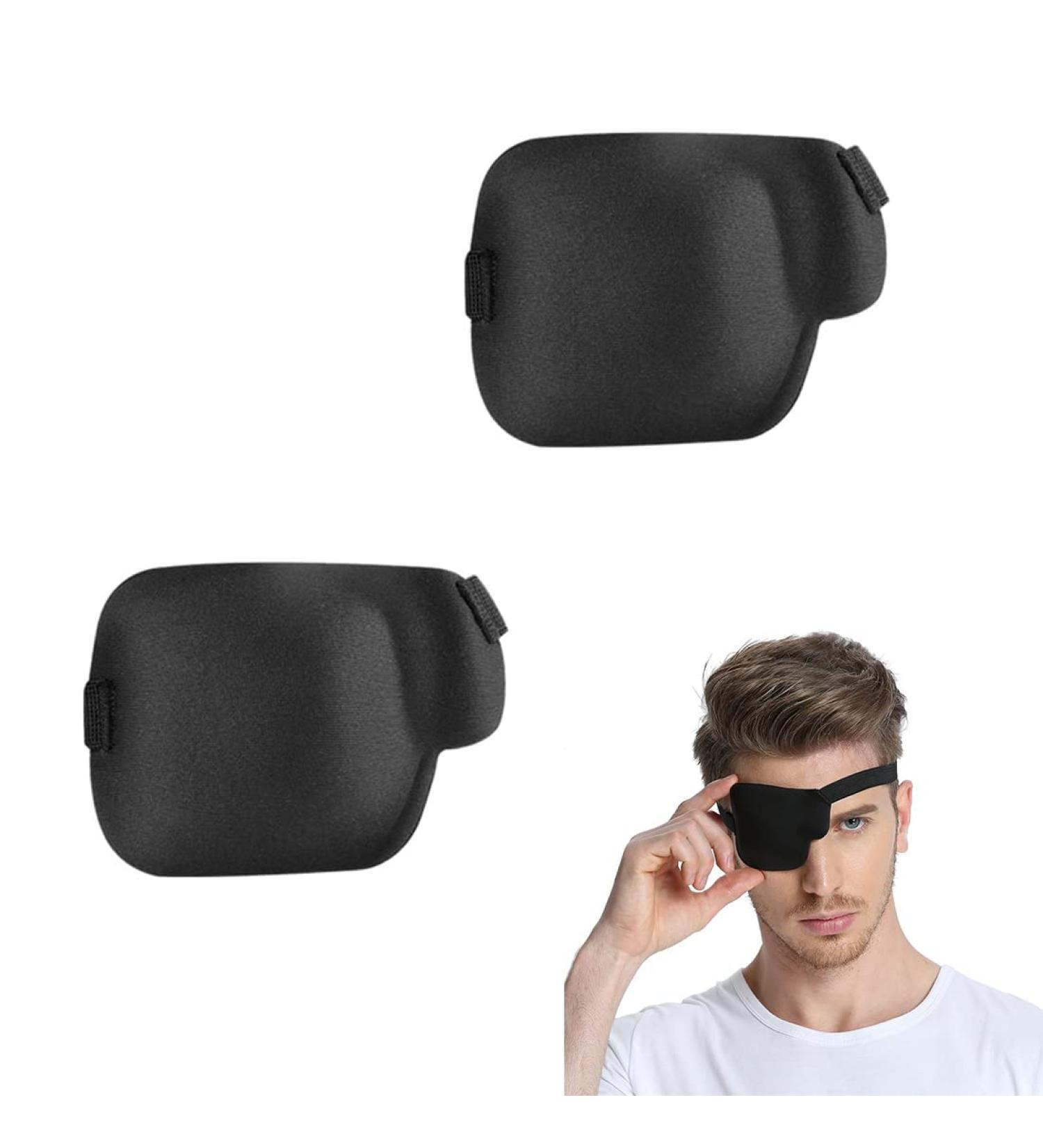 2 Pieces Single Eye Mask Eye Patch Strabismus Adjustable Eye Patches 3D Lazy Eye Mask Black Eye Right Eye - Buy Online on GoSupps.com