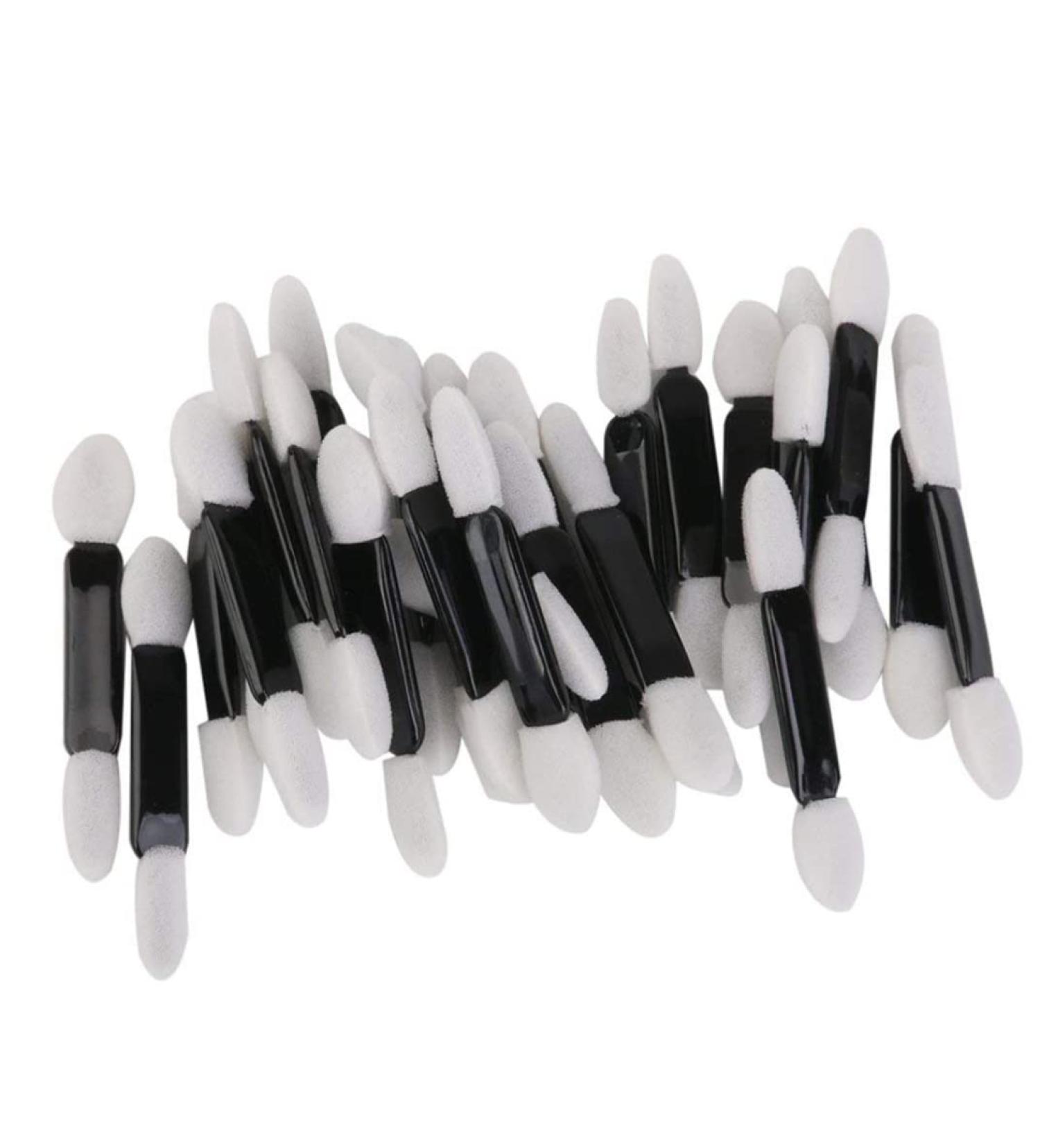 Eye shadow stick 50pcs Disposable Double Ended Sponge Eye Shadow Applicators Dual Sided Eyeshadow Brush Sponge Tipped Oval Makeup Applicator Black Handle - Buy Online on GoSupps.com