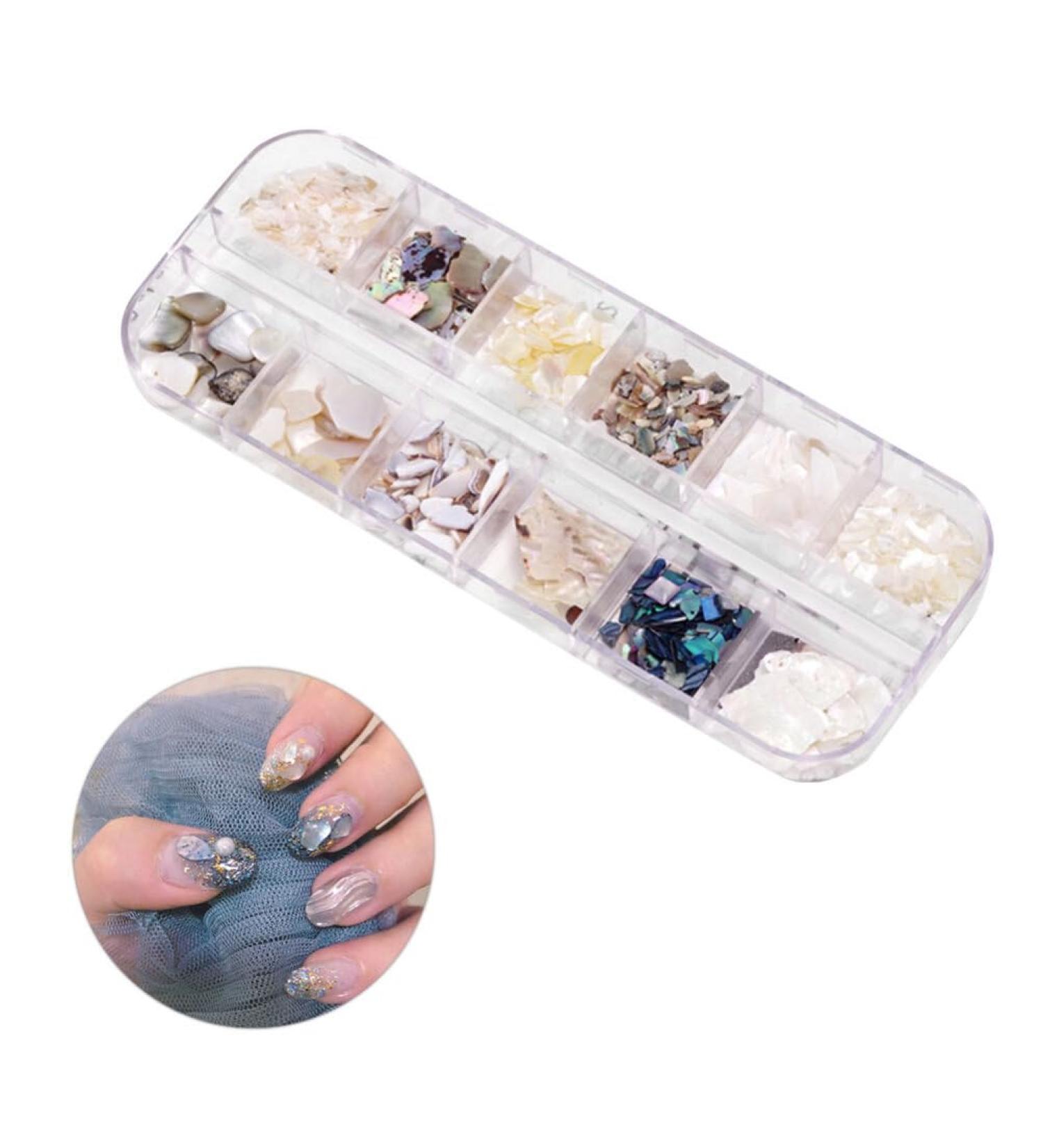 FRCOLOR Storage Box sequin outfit kit de manicura sequin suit nail nail decoration nail Jewelry kit nail nail Accessories manicure semicircle shell Storage Boxes - Buy Online on GoSupps.com