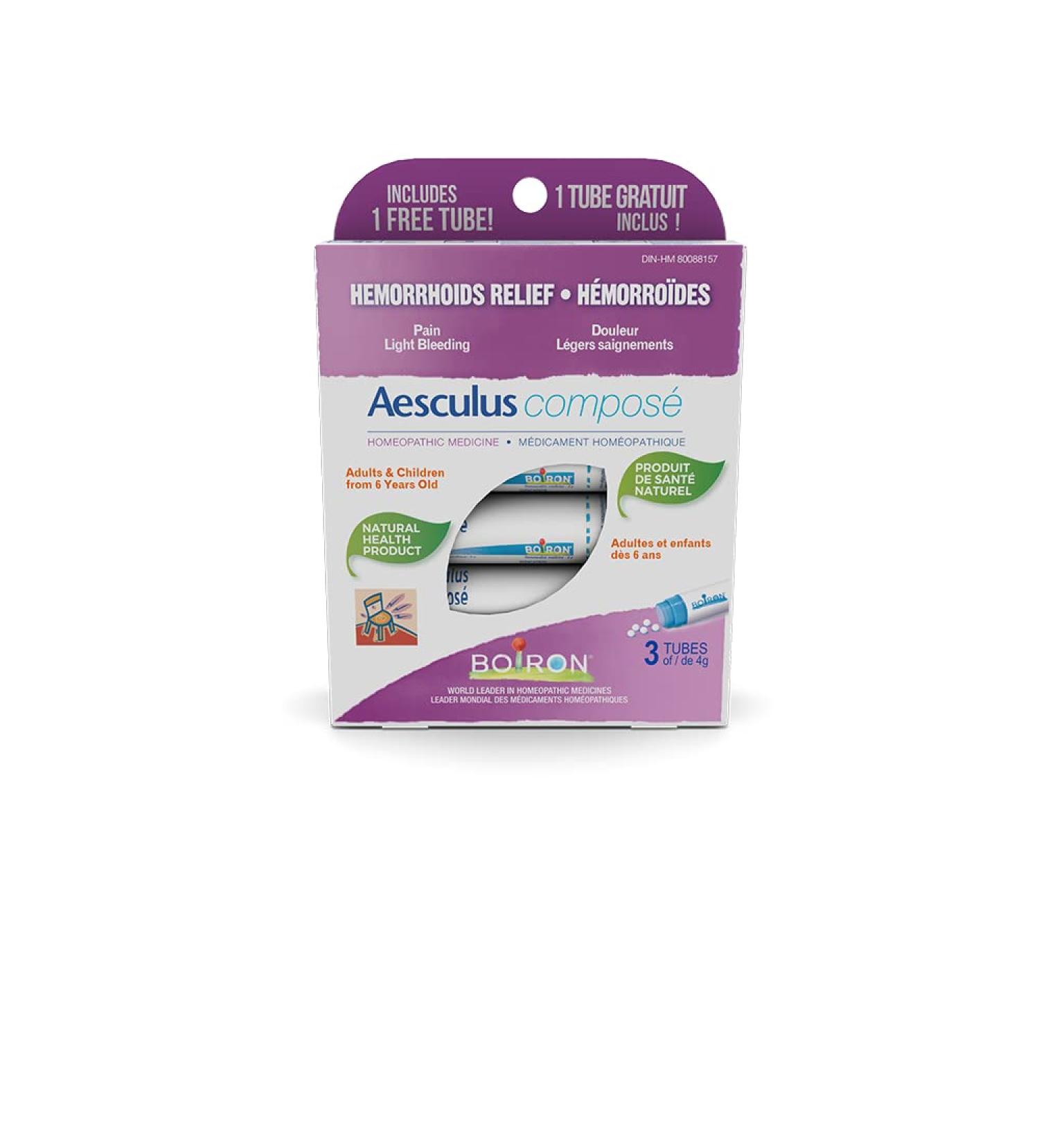 Boiron Aesculus Compose Hemorrhoids Relief Pain Light Bleeding 12 Gram - Buy Online on GoSupps.com