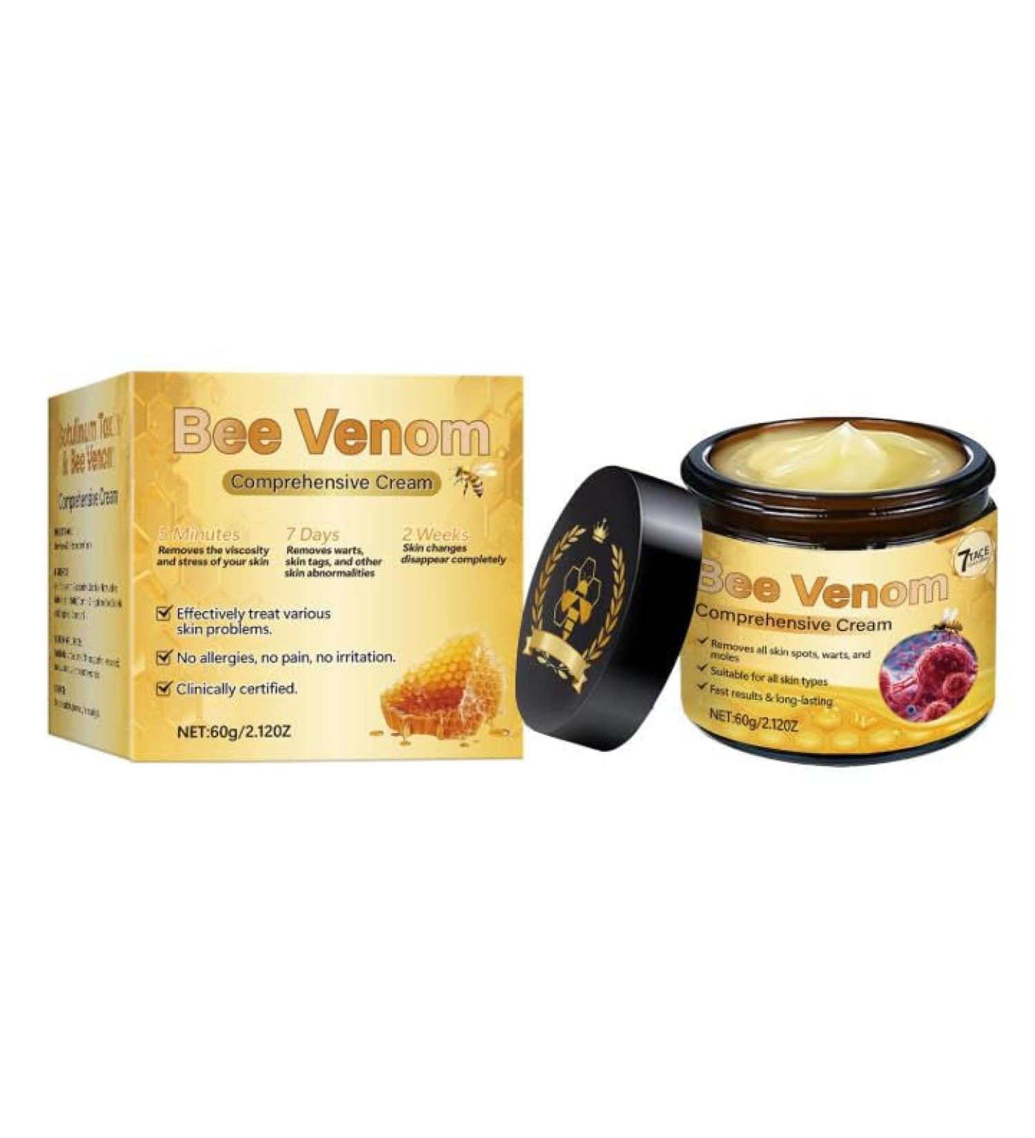 Bee Venom Comprehensive Cream Professional Bee Venom Skin Treatment Cream Firming & Wrinkle-Reducing Deeply Nourishes The Skin Natural Face Moisturizers Suitable for All Skin Types - Buy Online on GoSupps.com