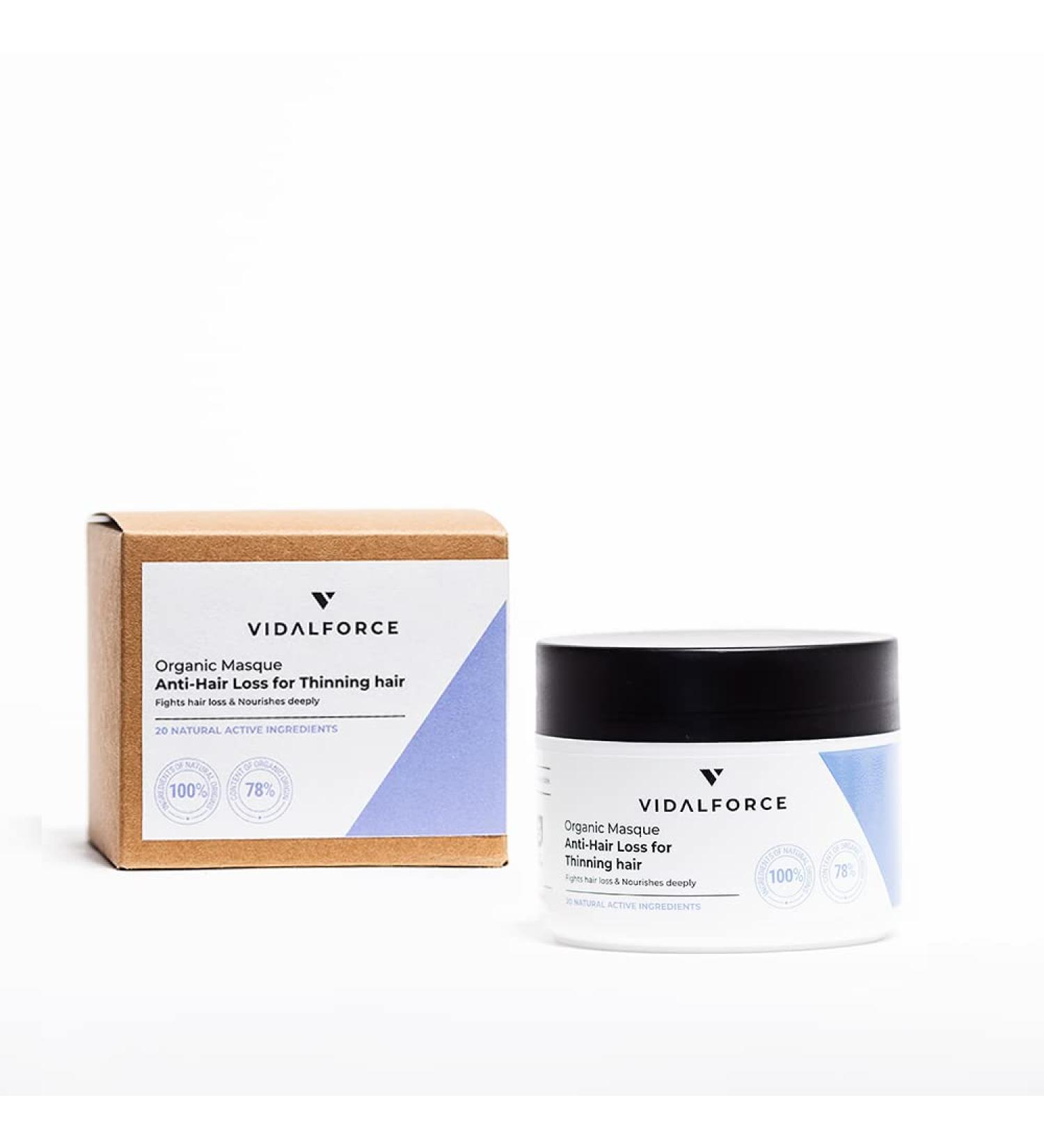 VIDALFORCE Anti-hair loss mask for fine and limp hair: Detox argan shea butter and natural jojoba: Professional mask for hairdressers: 200ml - Buy Online on GoSupps.com