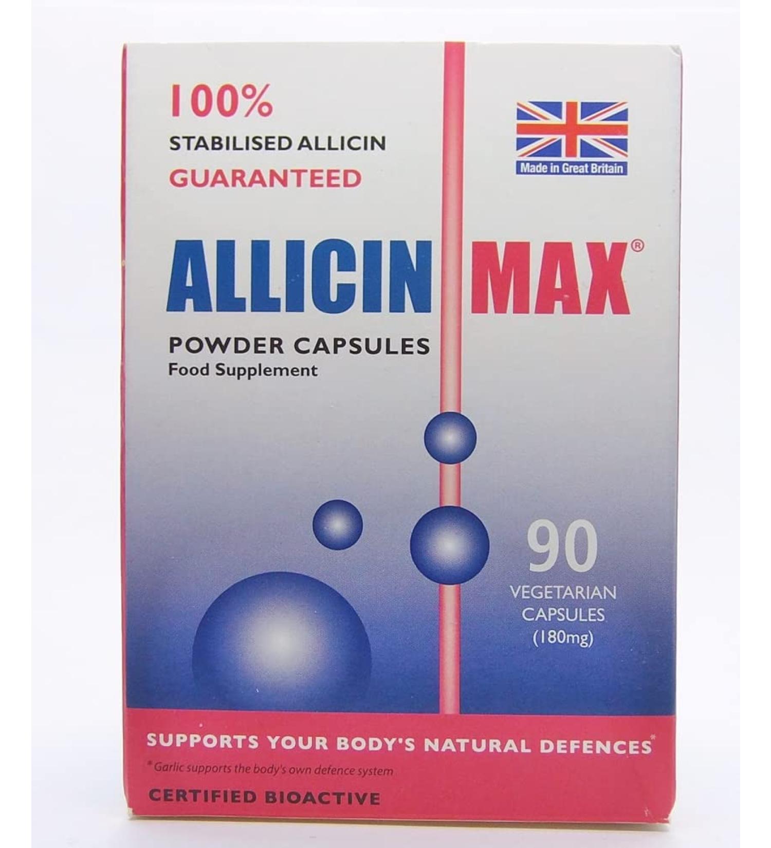 Allicin Max 100% Pure Allicin 90vcaps (2 Pack) - Powerful Allimax Supplement - Buy Online on GoSupps.com