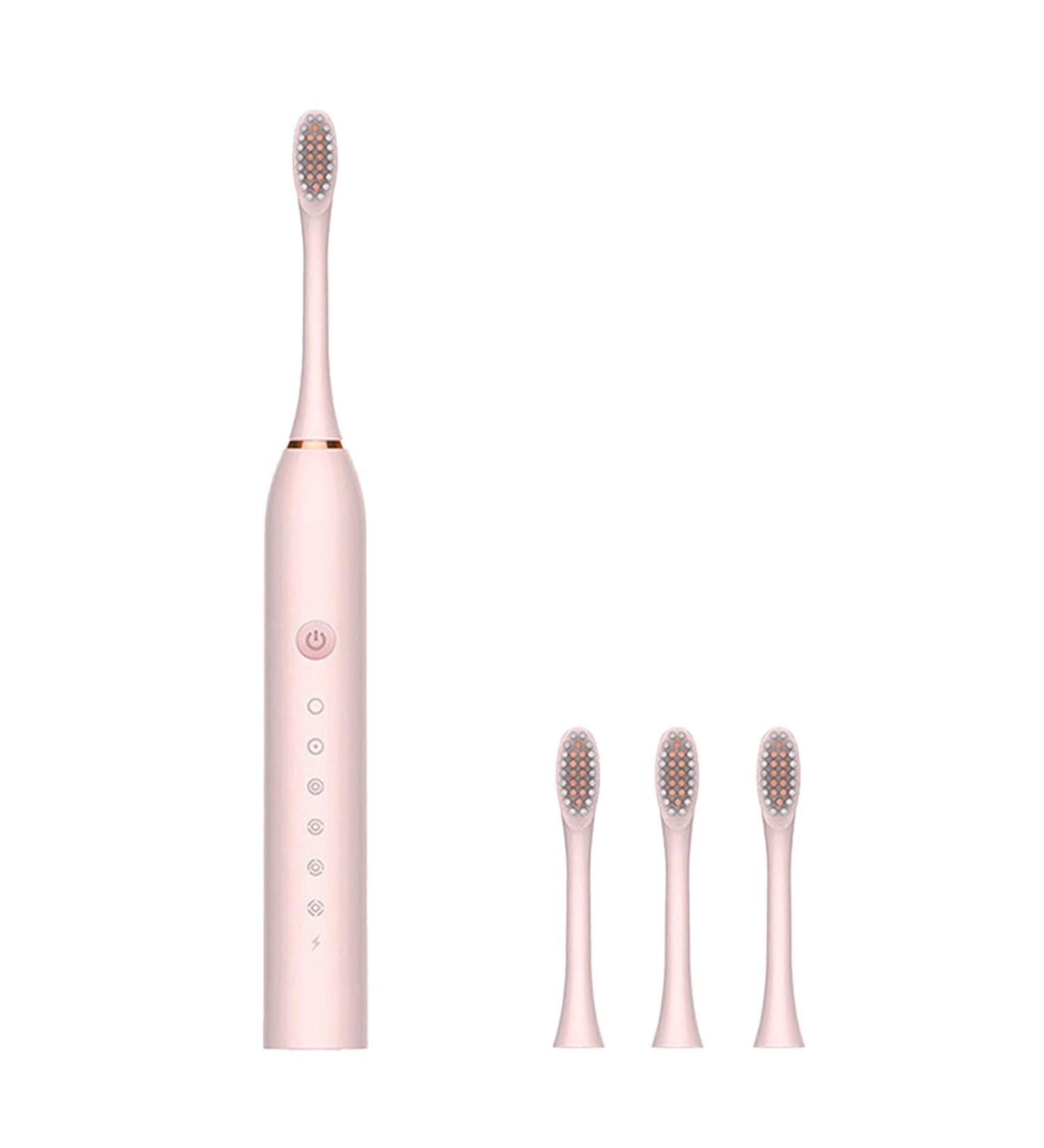 Electric Toothbrush for Adults - Waterproof Low Noise Portable | Smart Timer IPX7 Travel Design - Pink - Buy Online on GoSupps.com