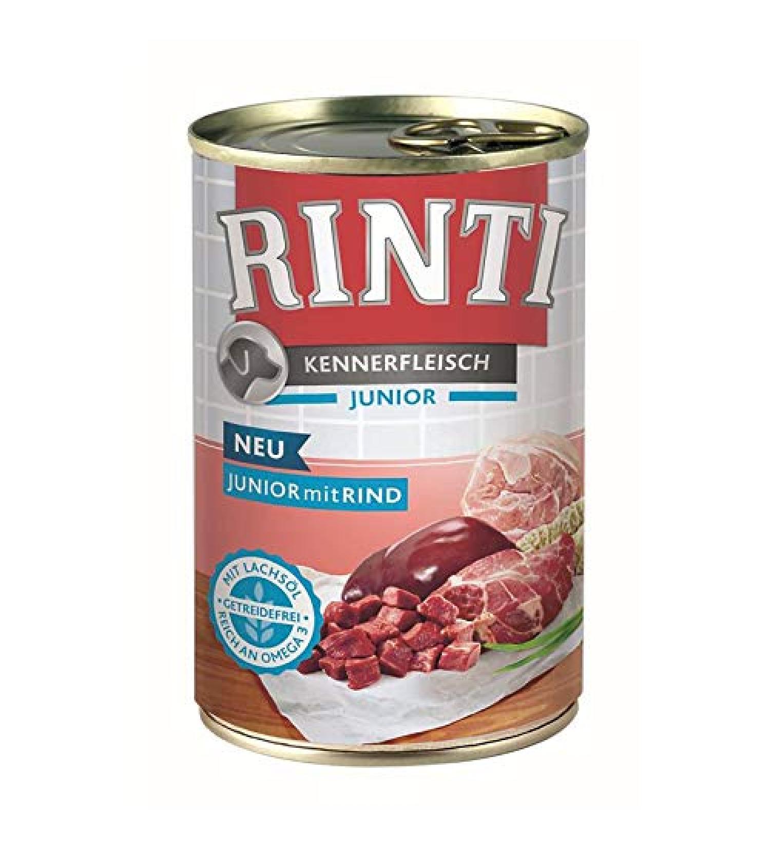Rinti Kennerfleisch Junior Beef 400 g – You will receive 12 packs/; package contents: 0.4 kg