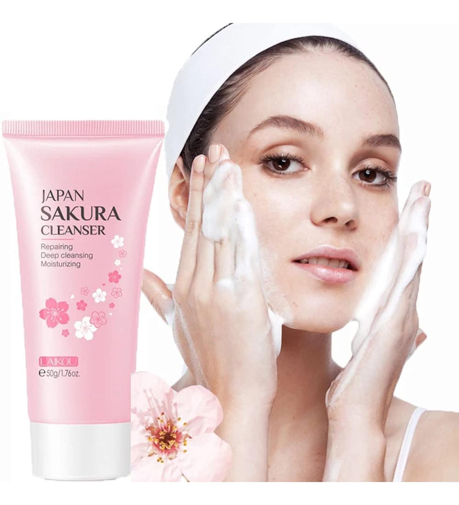 Buy Face Sakura Cleanser - Deep Cleaning Foaming Cream for Hydration & Oil Balance | International Shipping Available - Buy Online on GoSupps.com