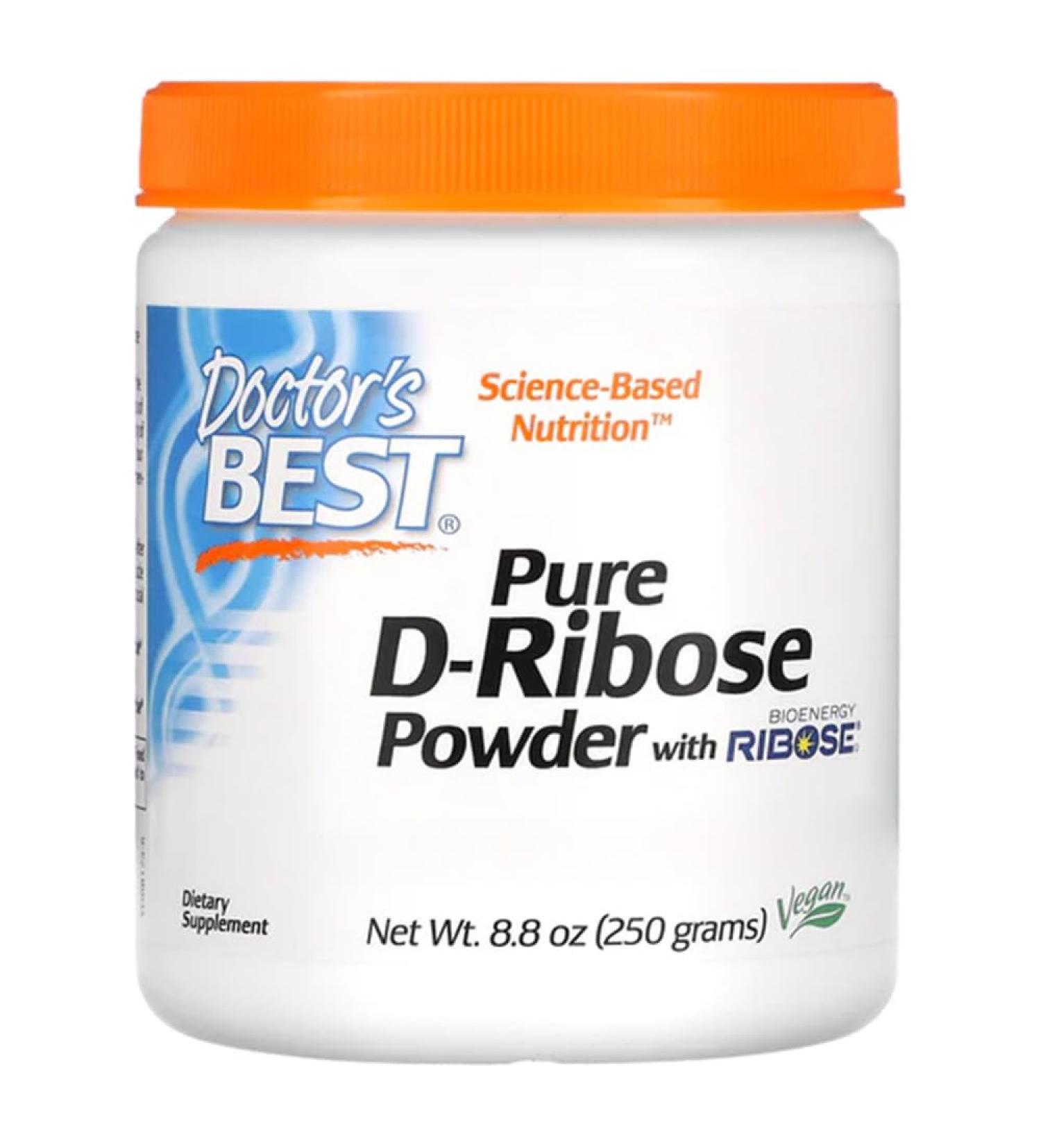 Doctor's Best D-Ribose Powder 250g - Vegan, Highly Dosed, Lab-Tested, Gluten-Free, Soy-Free, Vegetarian, Non-GMO - Buy Online on GoSupps.com