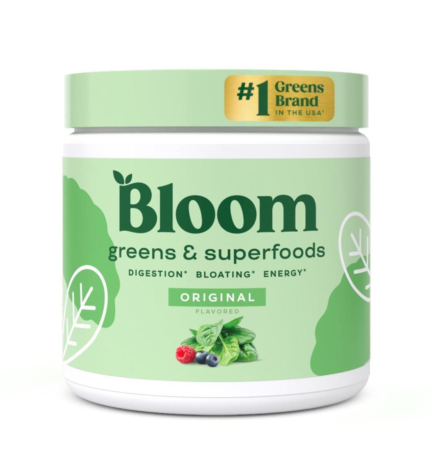 Bloom Nutrition Super Greens Powder Smoothie & Juice Mix - Probiotics for Digestive Health & Bloating Relief for Women Enzymes with Superfood Spirulina & Chlorella for Gut Health (Original) - Buy Online on GoSupps.com