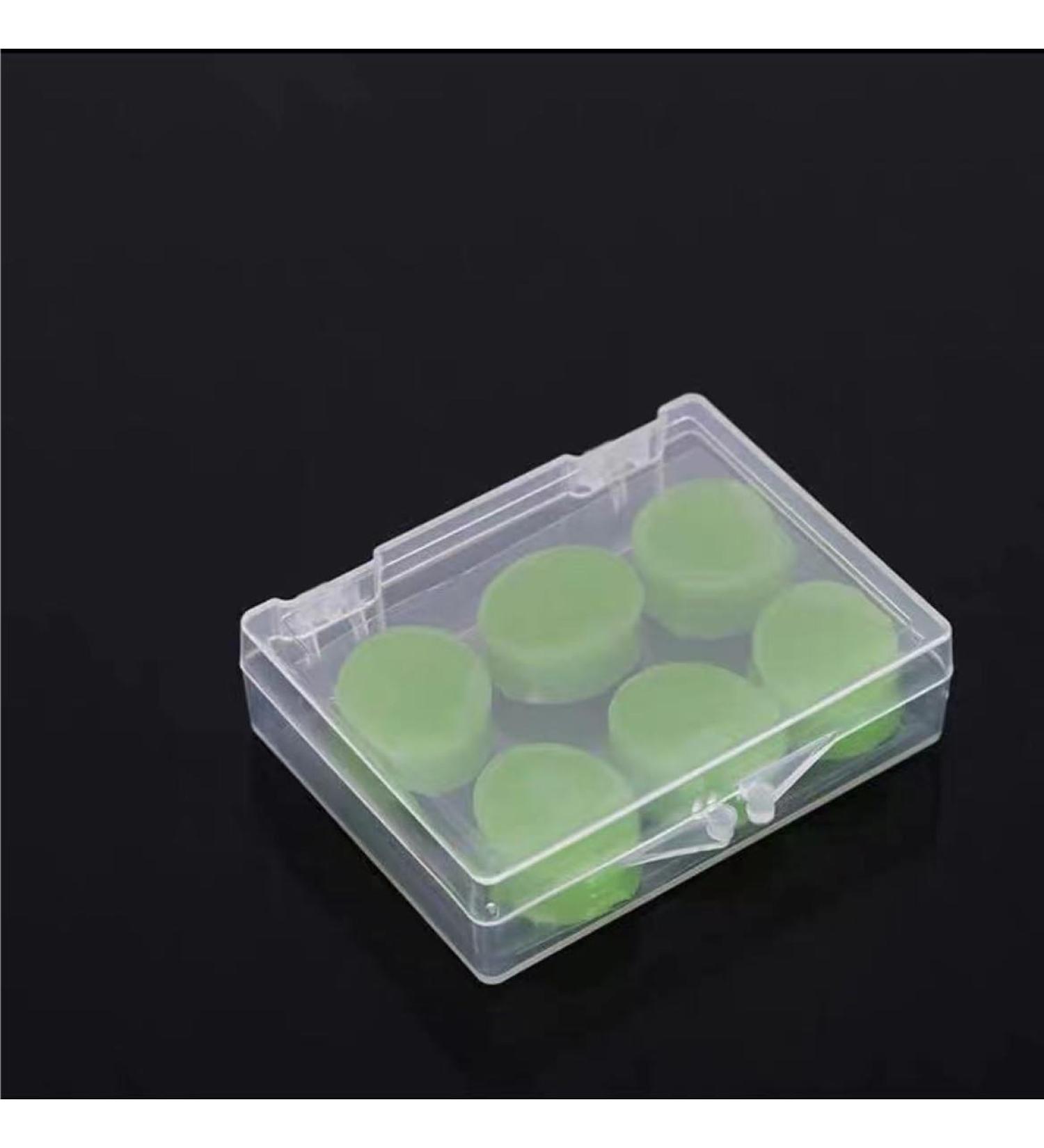 silicone ear plugs Ear Plugs 6/12PCS Silicone Ear Plugs Noise Reduction Sleep Sound Insulation Earplug Sleeping Reusable Ear Plugs(Green 1 * 6)