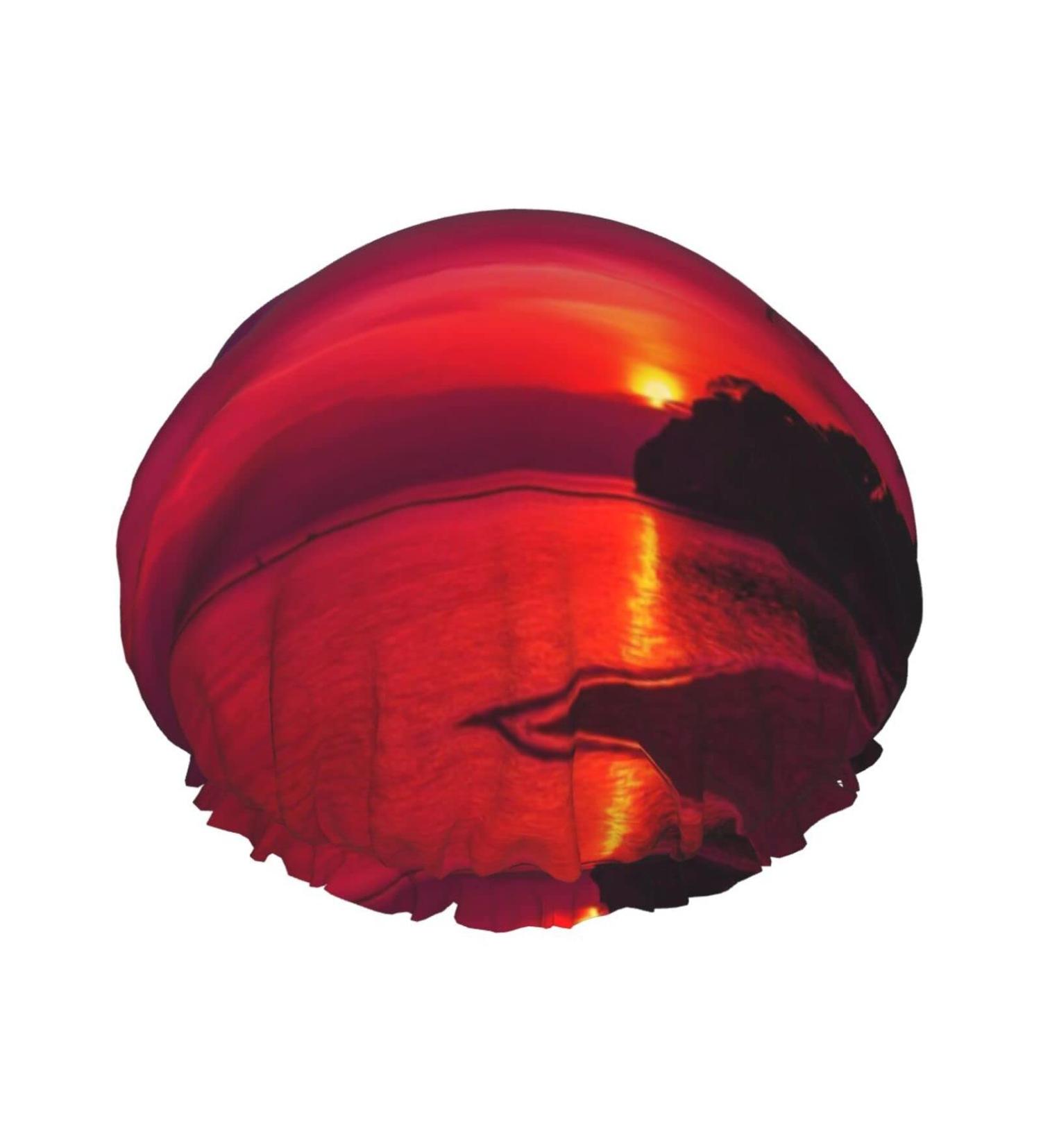HD Sunset Printed Shower Cap - Waterproof & Fits All Head Sizes - Ideal for Women's Hair | Bath Cap - Buy Online on GoSupps.com