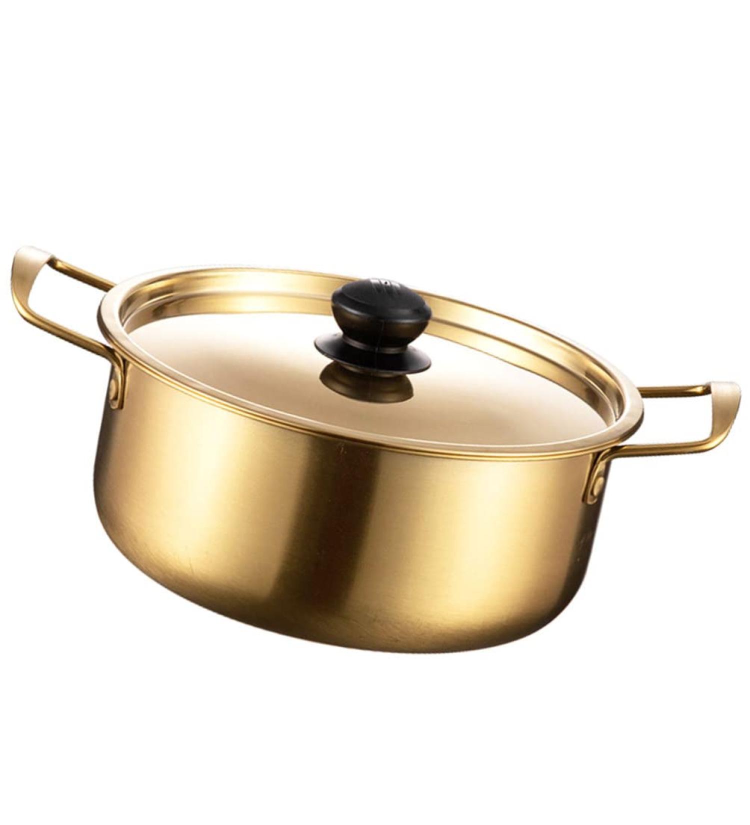 Stainless Steel Gold Kitchen Ramen Noodle Kitchen Korean Ramen Cooking Kitchen for Noodle Kitchen (Color : Golden Size : 26X18X8.5CM) (Gold 26X18X8.5CM - Buy Online on GoSupps.com