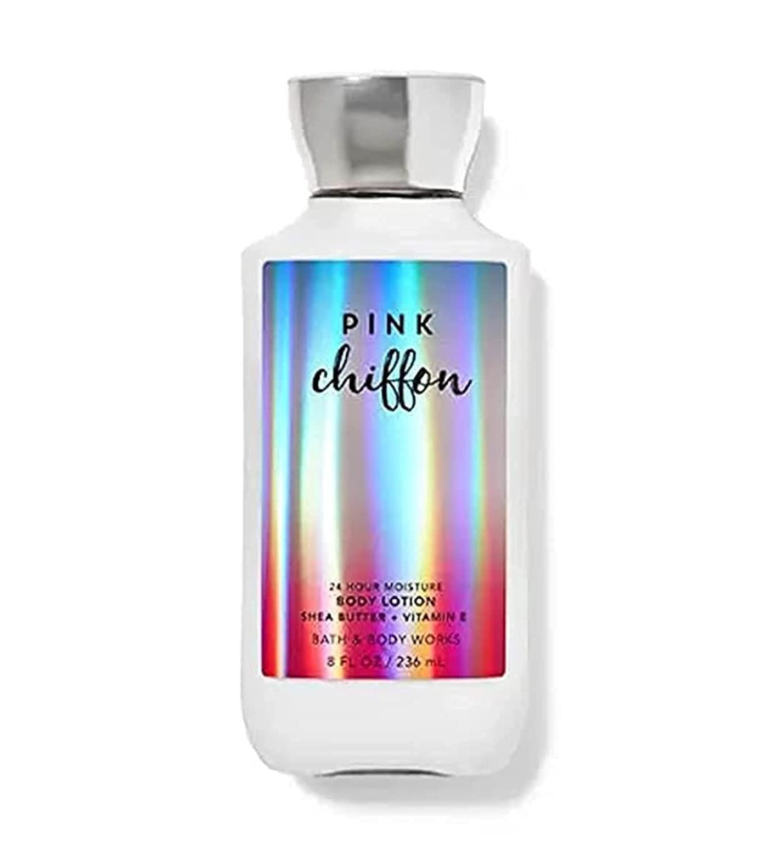 Bath and Body Works Lotion 8 Ounce Shea and Vitamin E (Pink Chiffon)