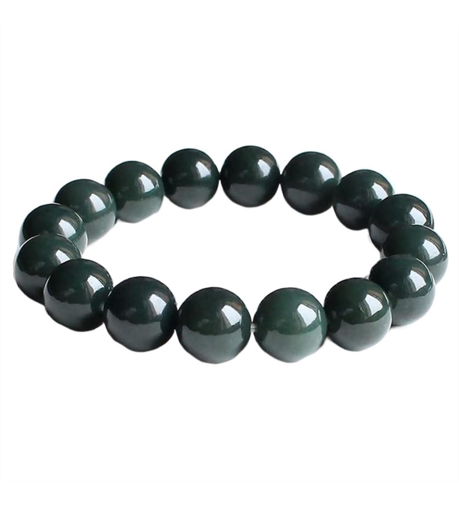Natural Stone Bead Bracelet Men's Stone Bead Elastic Beaded Bracelet Men's Bracelet Jewelry Gift 14mm - Buy Online on GoSupps.com