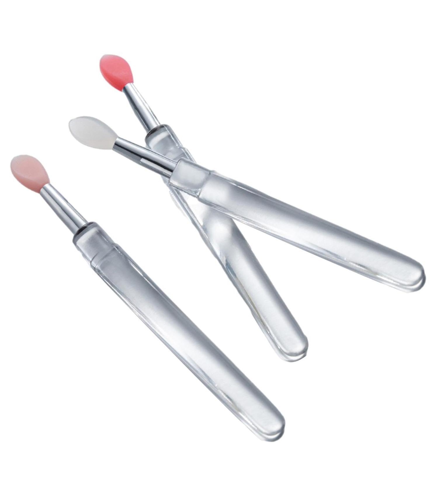 Silicone Lip Brush With Lid Lip Gloss Brush Applicator Silicone Lip Gloss Brush Applicator 3 Reusable Lip Balm Applicator Portable | Silicone Lip Brush Lip Gloss Balm Applicator Eyeshadow Lip - Buy Online on GoSupps.com