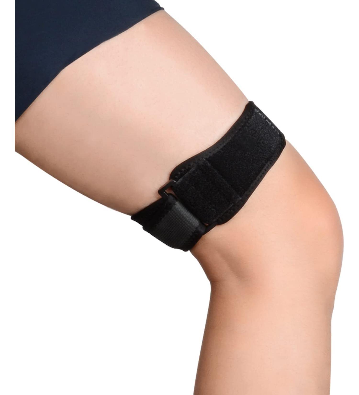 Adjustable IT Band Strap for Knee Thigh Hip, Compression Wrap Support for ITB Syndrome, Patellar Tendonitis, Osgood Schlatters - Breathable Stabilizer Brace for Men and Women (Black) - Buy Online on GoSupps.com