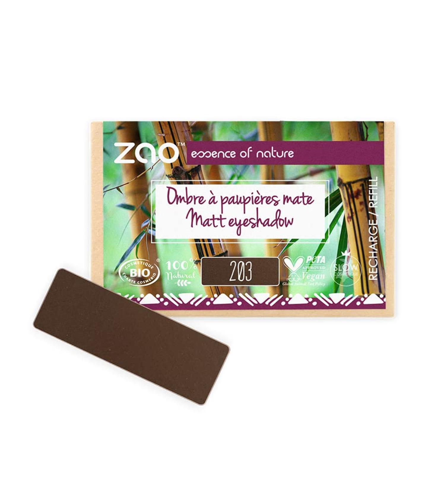 ZAO essence of nature ZAO essence of nature - Matte Rectangle Eyeshadow Refill 203 Dark Brown - 1.3g