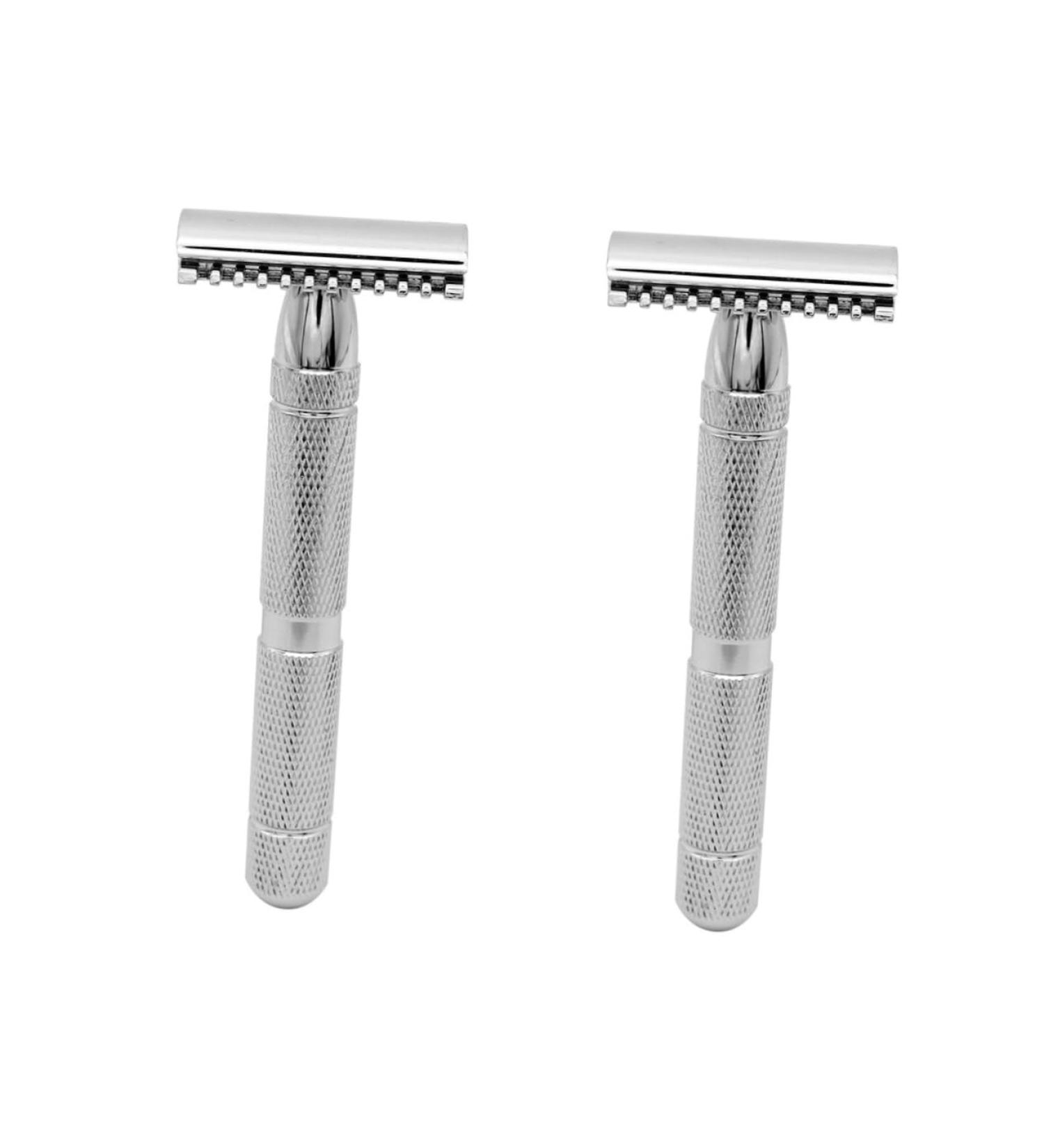 Beavorty Men's Wooden Razor Set - 2 Safe Steel Shavers for Head and Facial Grooming | Durable Balders Shaver - Buy Online on GoSupps.com