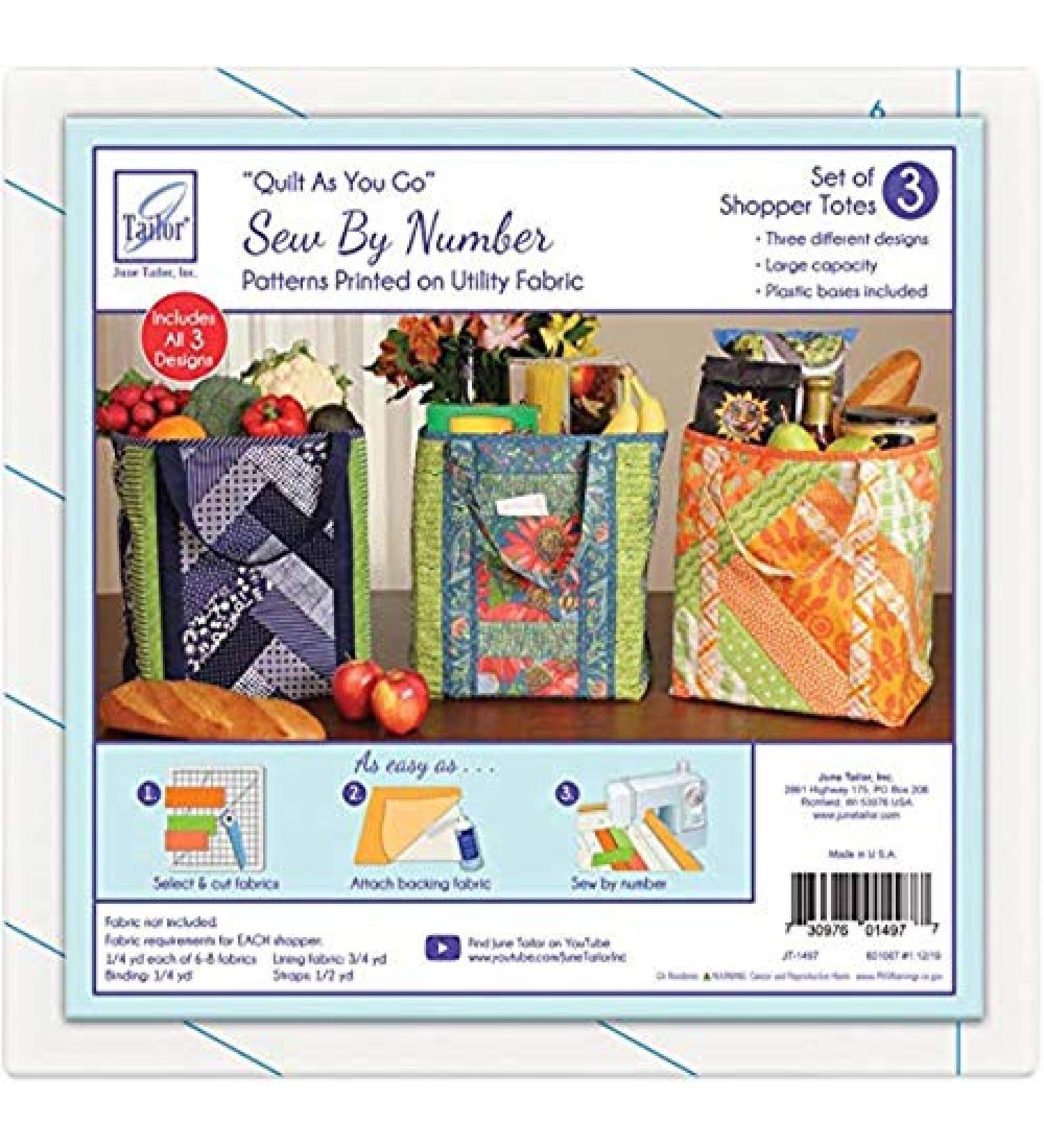 June Tailor Inc Quilt As You Go Shoppers Totes-3pk | QAYG Sew/Nbr Utility Shop Tote Set - Buy Online on GoSupps.com