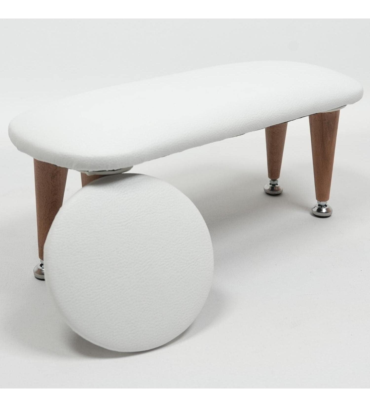 Professional Nail Technician Arm Rest for Acrylic Nails - Elbow Hand Cushion Stand in White Leather - Buy Online on GoSupps.com