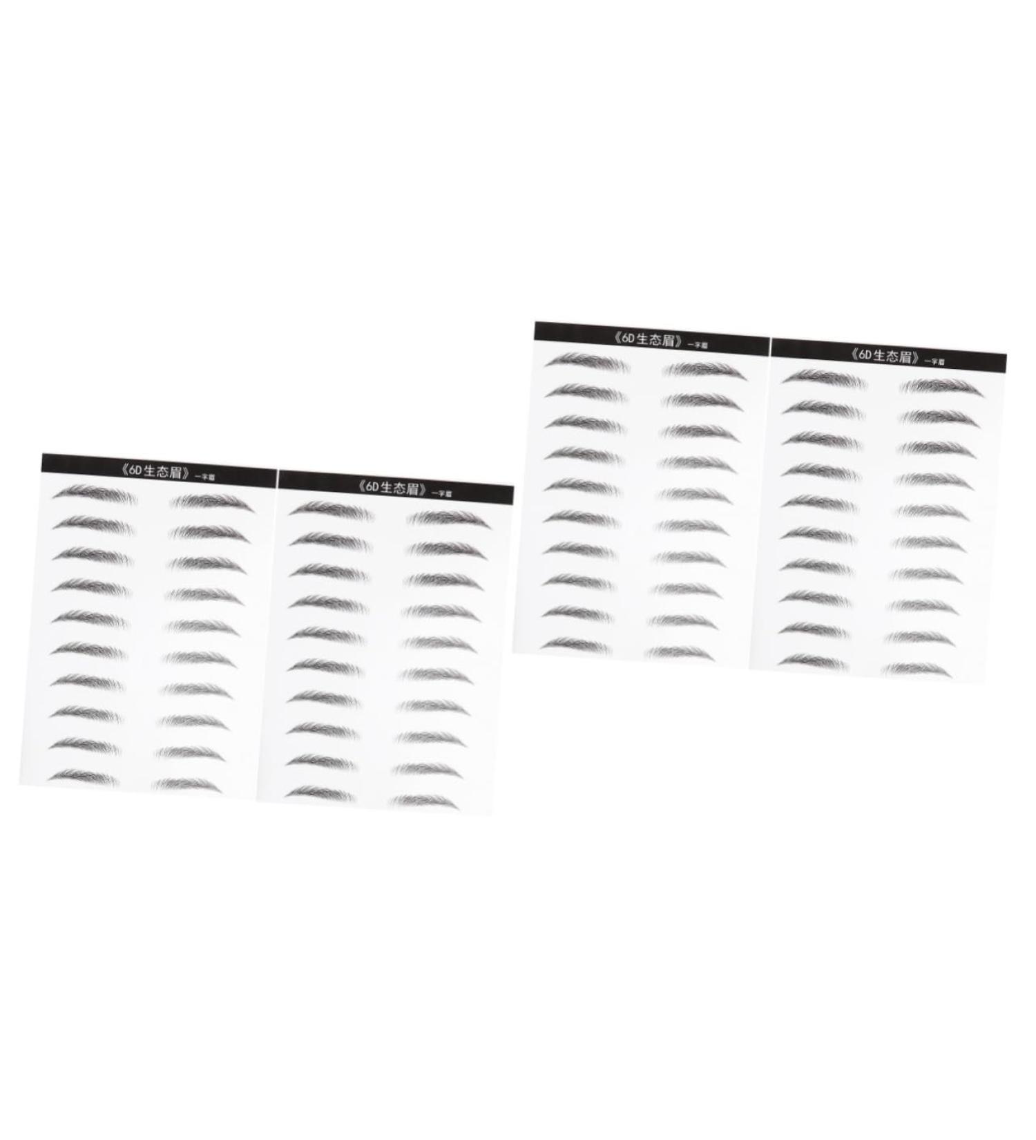 WOONEKY 4 Sheets Pairs Black Eyebrow Waterproof Eyebrows for Women Eyebrow Sticker - Buy Online on GoSupps.com