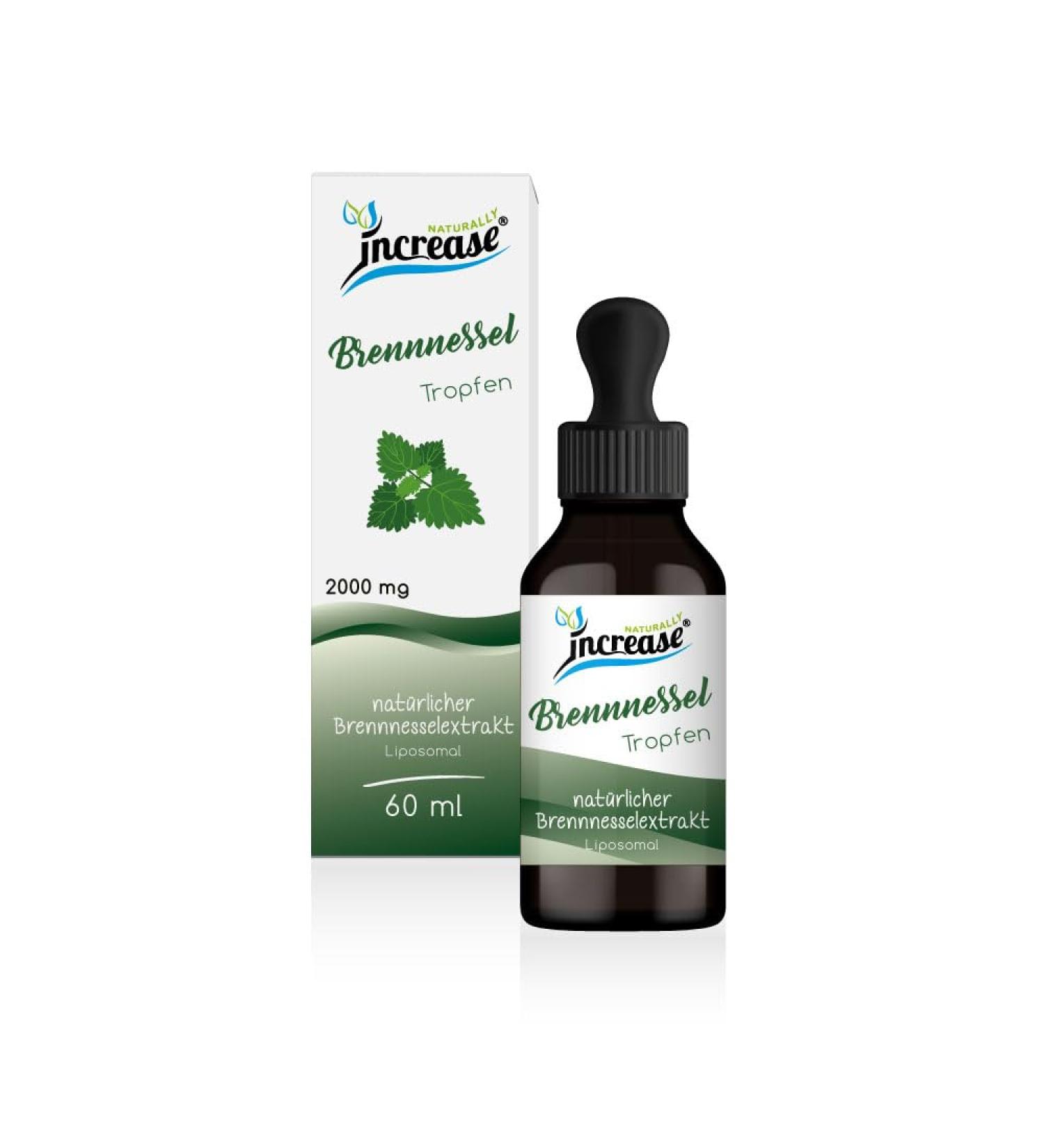  INCREASE Highly Dosed Liposomal Nettle Drops (60 000 mg Nettle Per Pack) 2000 mg Nettle Per Daily Dose MCT Oil High Bioavailability - Buy Online on GoSupps.com
