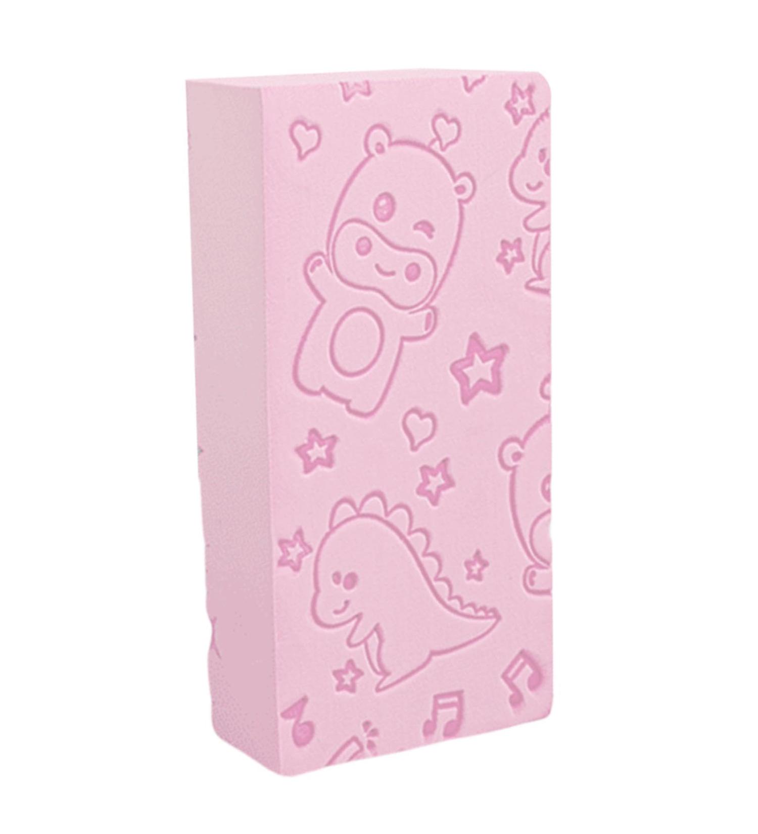 Cute Shapes Shower Sponge | Kids Bath Sponge | Natural and Safe Bath Sponge Reusable Kids Bath Sponge Soft and Absorbent Kids Sponge Cartoon Cleaning Sponge for Children Pink - Buy Online on GoSupps.com