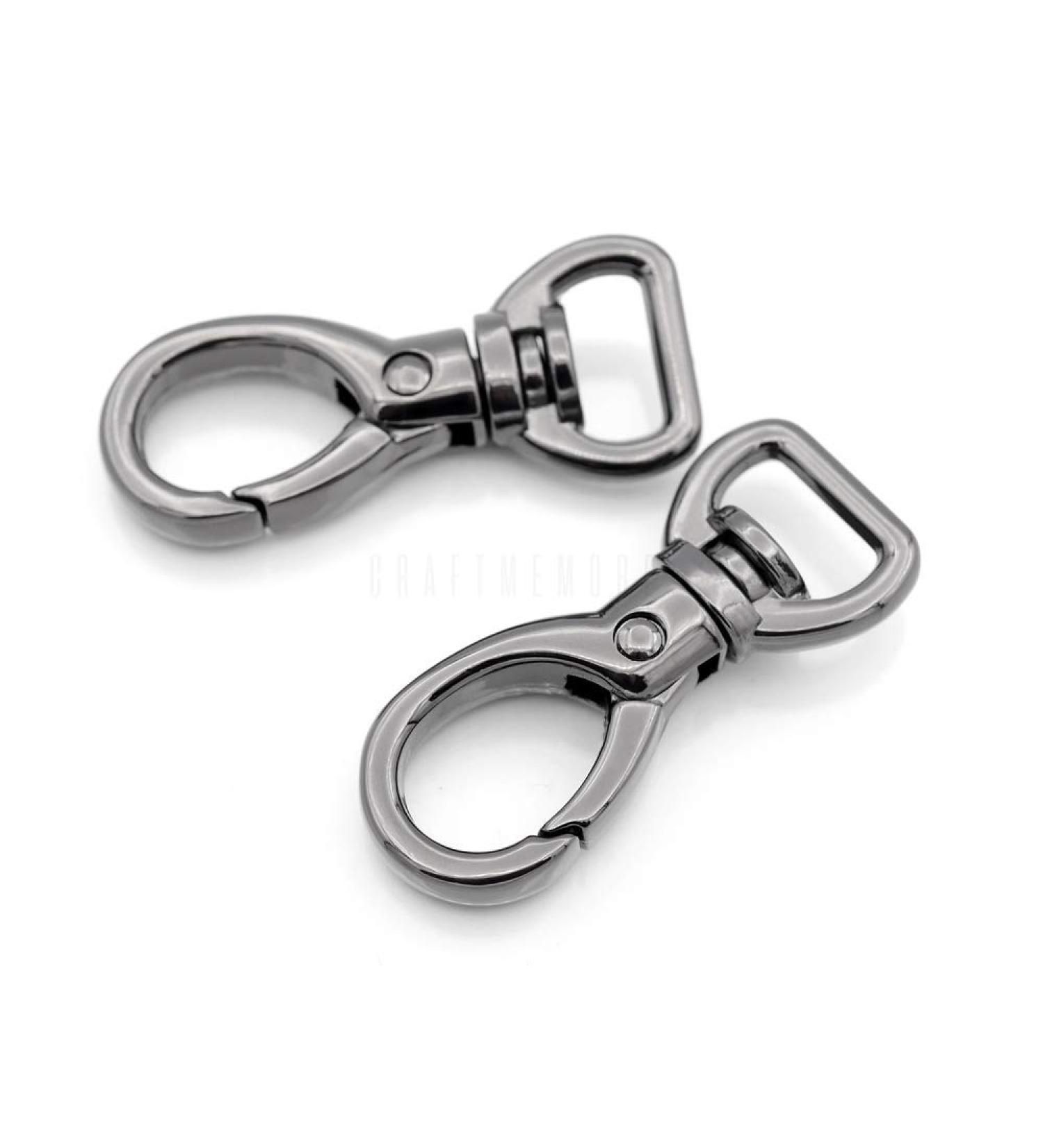 CRAFTMEMORE 2pcs Oval Snap Hooks Heavy Duty Metal Push Gate Swivel Lobster Clasp Keychain Clip Purse Making Accessories SC09 (1/2 Inch  Gunmetal Black) 1/2 Inch Gunmetal Black - Buy Online on GoSupps.com