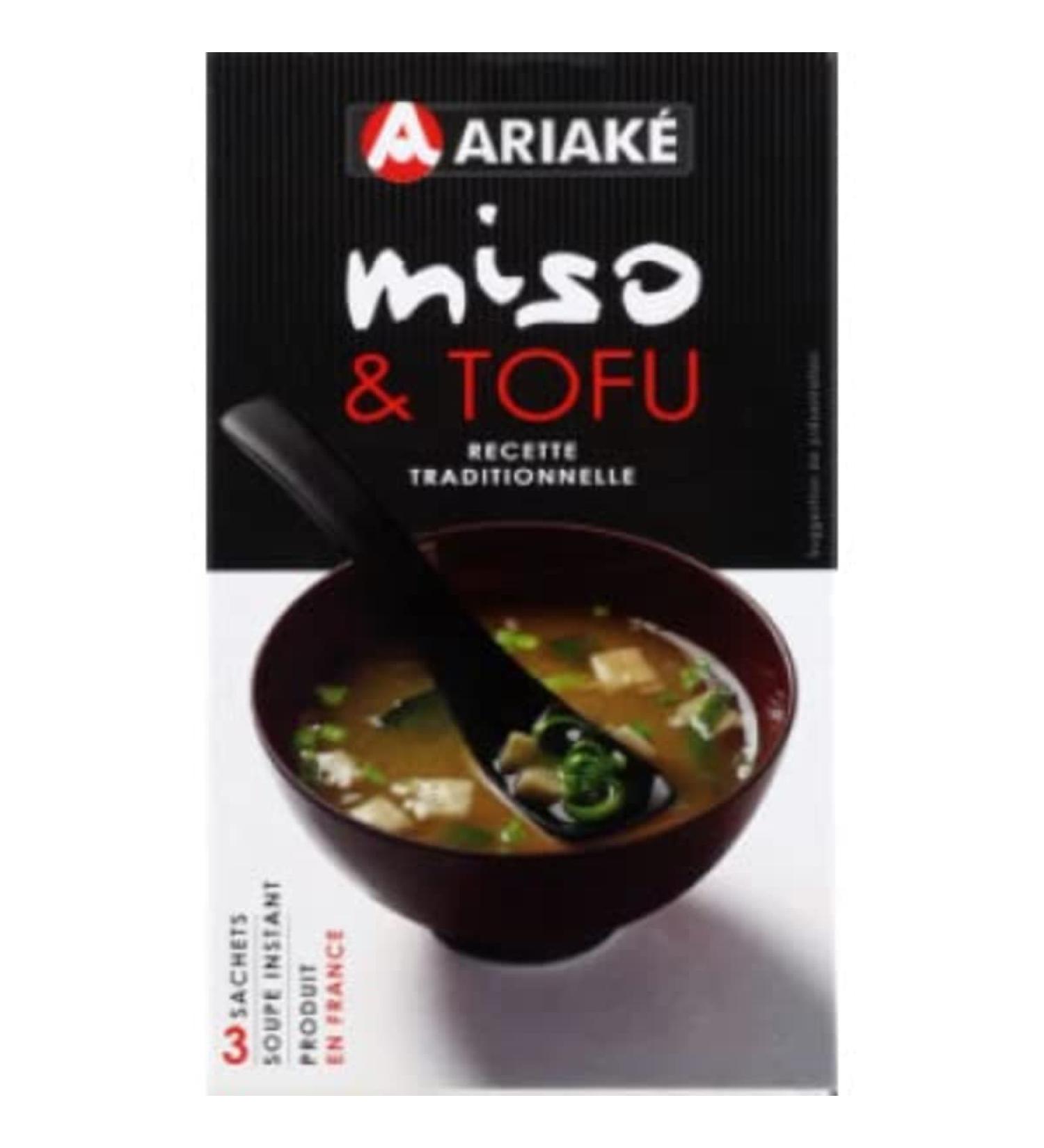 Ariaké Instant miso & tofu soup, traditional recipe - 3 sachets, 33g