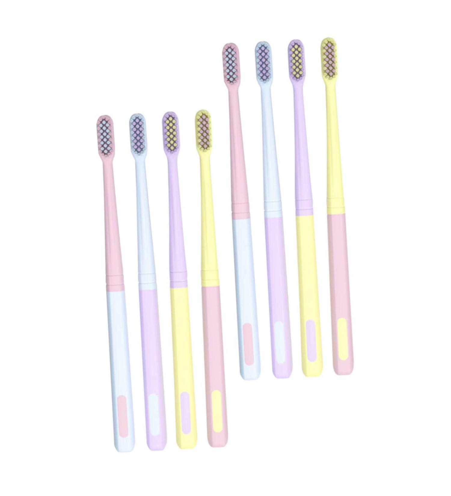Partykindom 8-Pack Macaron Toothbrushes - Travel-Friendly Oral Care Tools for Adults | Japanese Design Tooth Cleaning Brushes - Buy Online on GoSupps.com